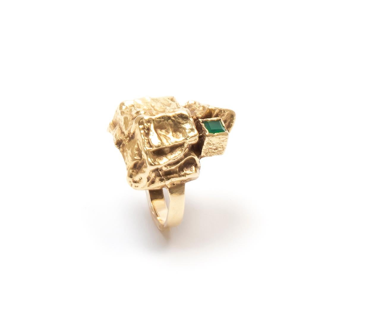 Modernist Scandinavian 1970s Yellow Gold Ring For Sale 1