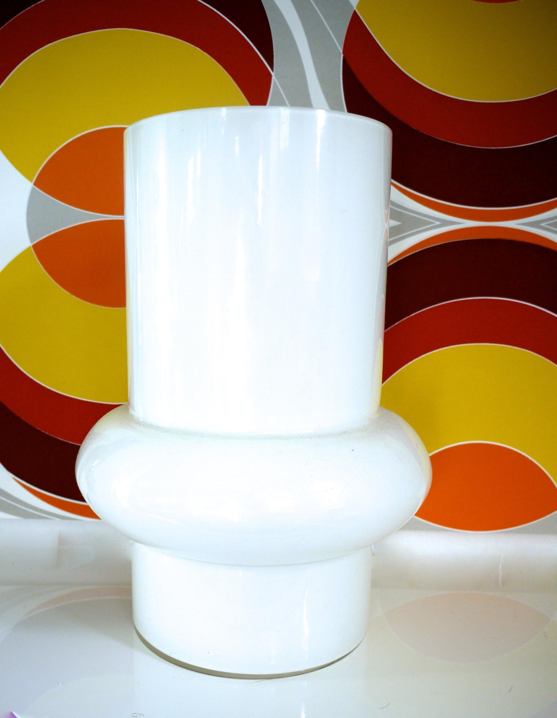 Mid-20th Century Modernist Scandinavian/Murano Space Age White Glass Vases from Late 1950s-1960s For Sale