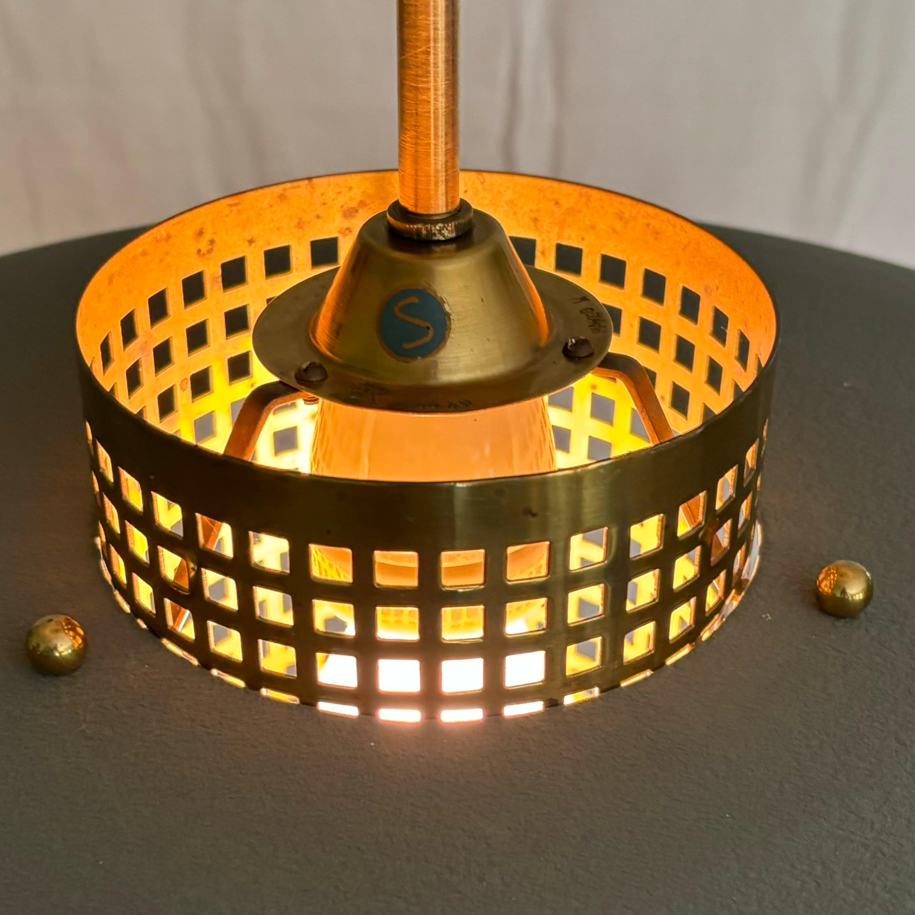 Modernistische skandinavische Pendelleuchte von Malmö Metallvarufabrik, Schweden, 1950er Jahre im Angebot 3
