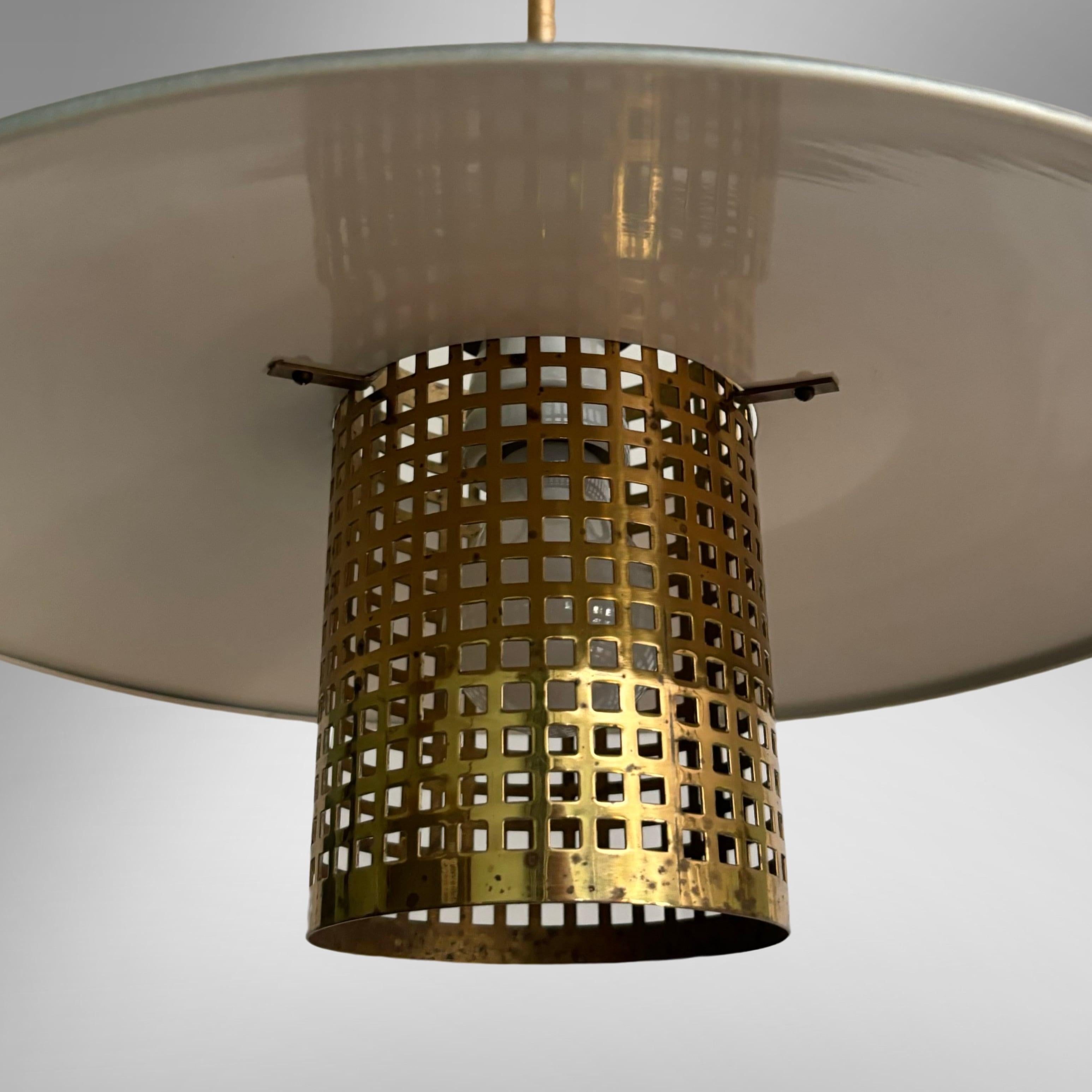 Modernistische skandinavische Pendelleuchte von Malmö Metallvarufabrik, Schweden, 1950er Jahre im Angebot 2