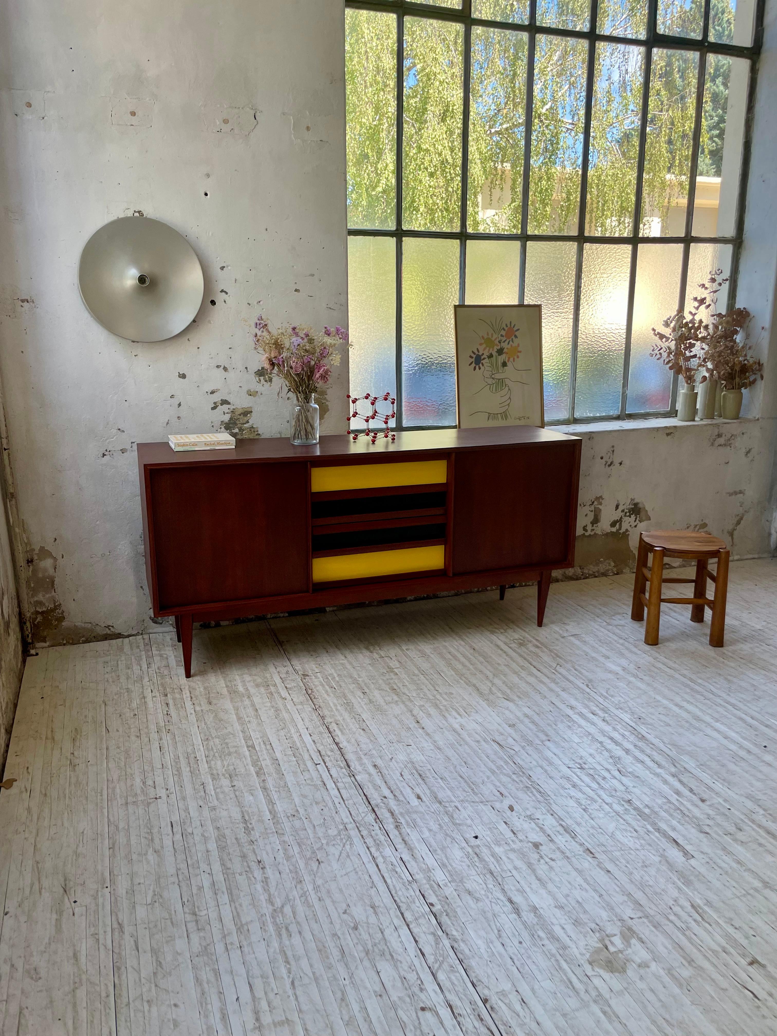 Modernist Scandinavian Sideboard, 1960's In Good Condition For Sale In LYON, FR