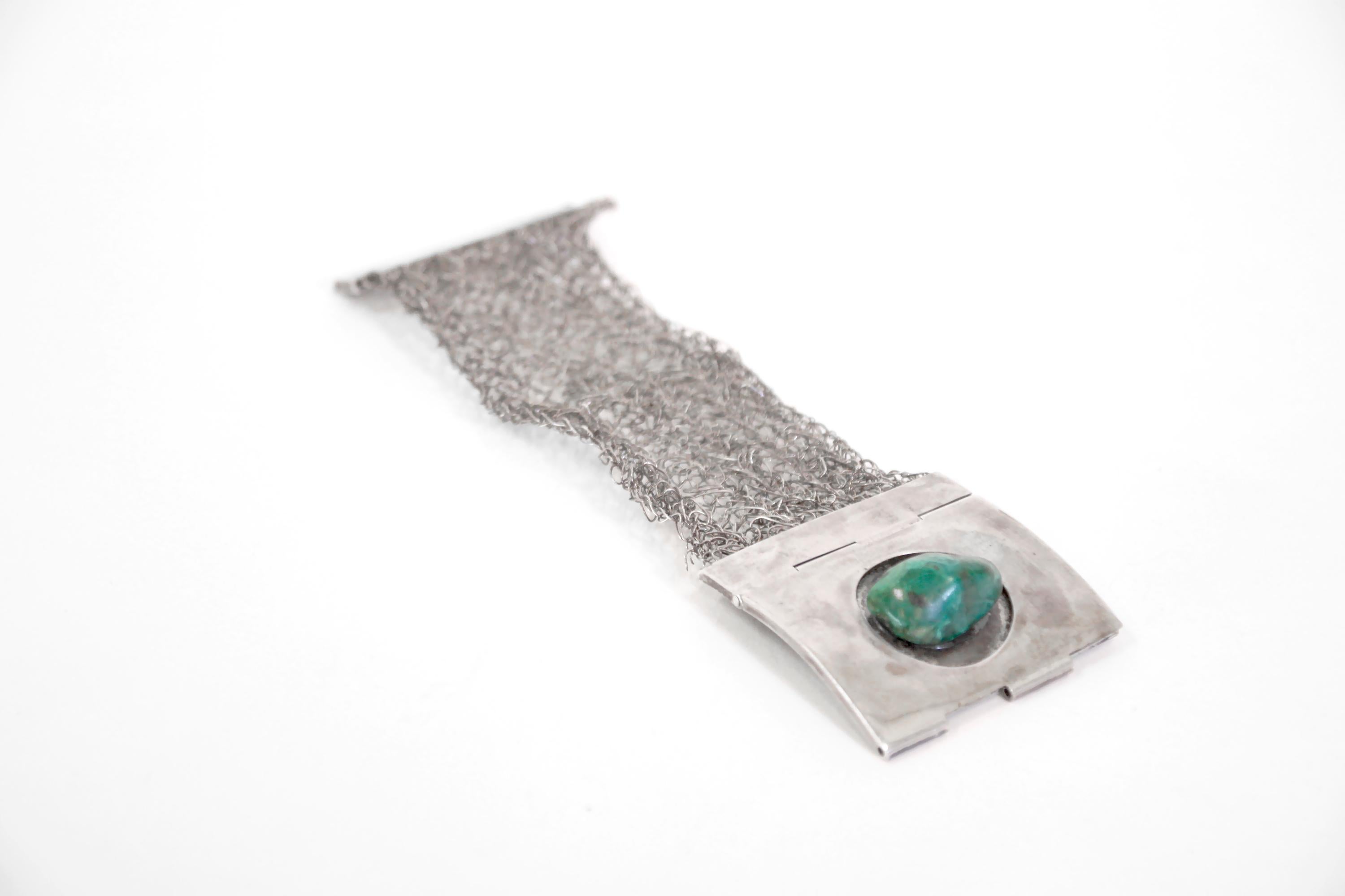 Women's Modernist Scandinavian Silver Bracelet, Anonymous, 1960s For Sale