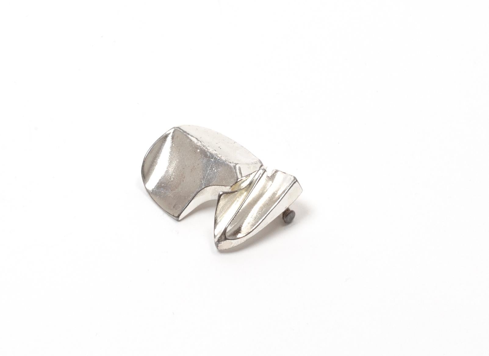 Modernist Scandinavian Silver Brooch by Lapponia In Good Condition For Sale In Oslo, NO