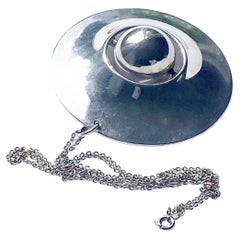 Modernist Scandinavian Sterling 925 Vintage 3D Orb Pendant Made in Finland