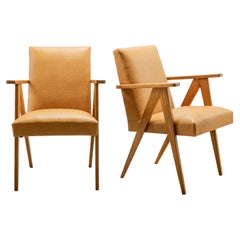 Modernist Scissor Frame Armchairs