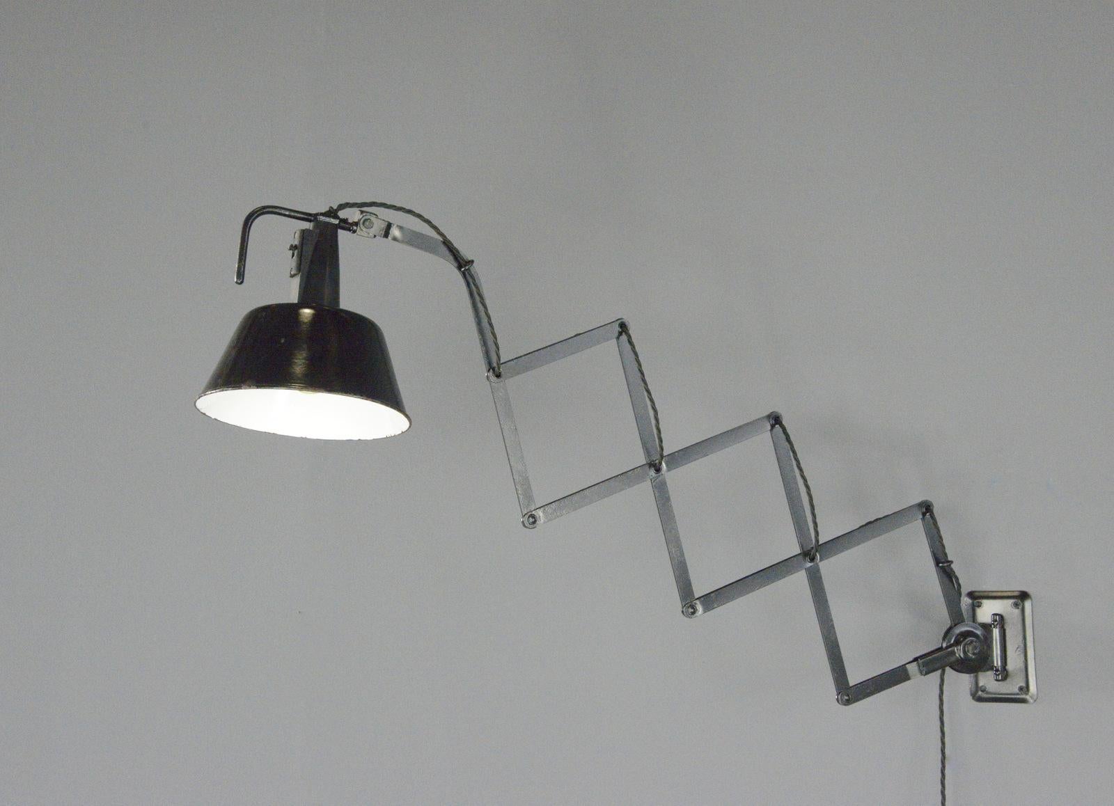 Modernist Scissor Lamp By Wilhelm Bader Circa 1930s For Sale 7
