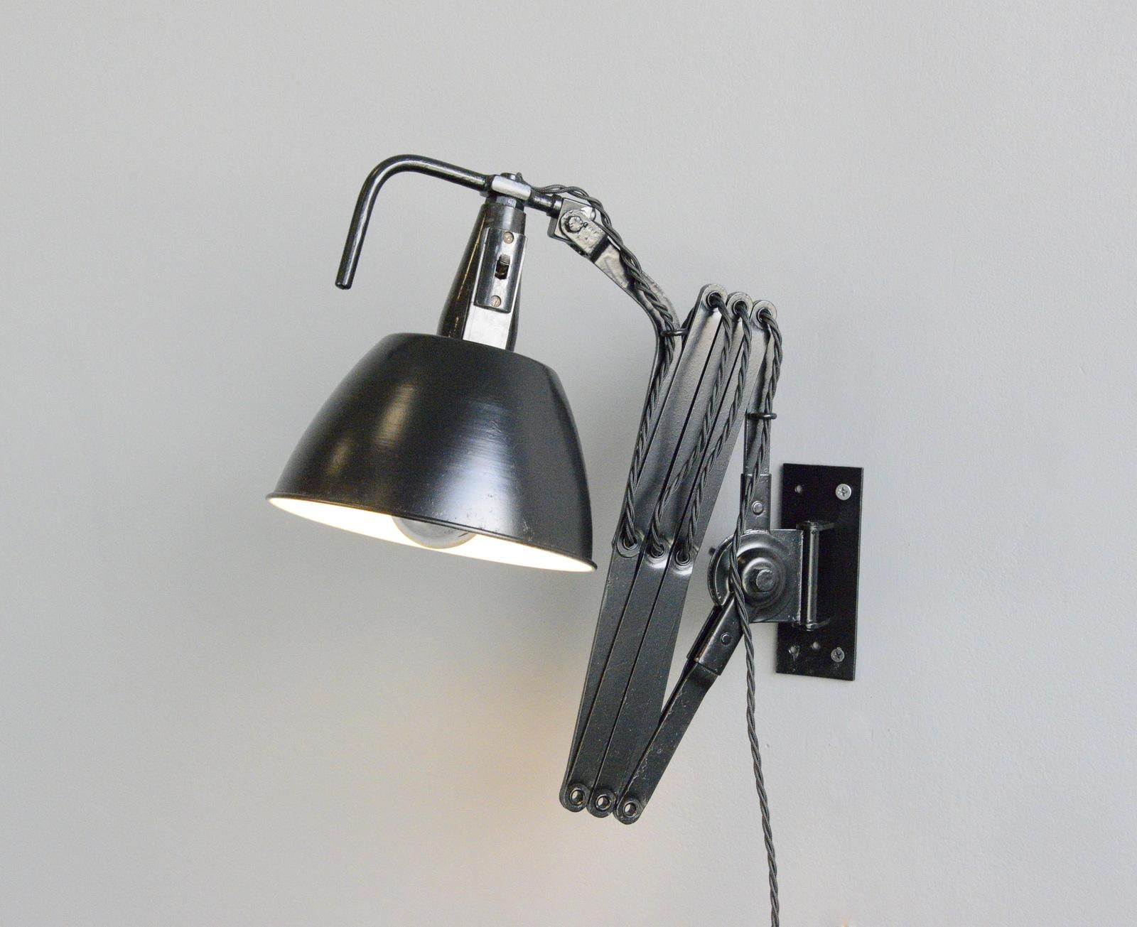 Bauhaus Modernist Scissor Lamp by Wilhelm Bader, Circa 1930s