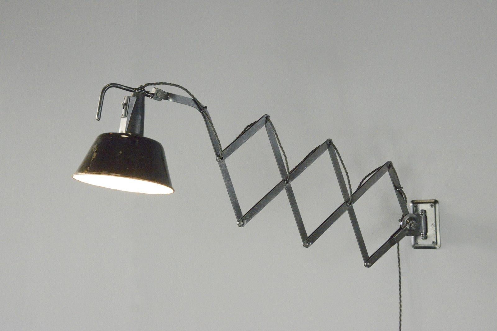 Bauhaus Modernist Scissor Lamp By Wilhelm Bader Circa 1930s For Sale