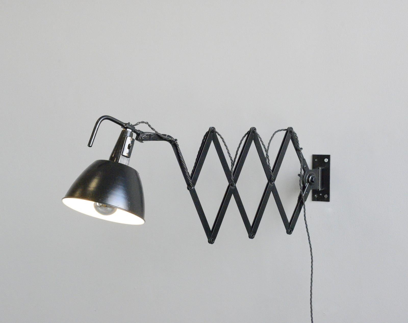 German Modernist Scissor Lamp by Wilhelm Bader, Circa 1930s