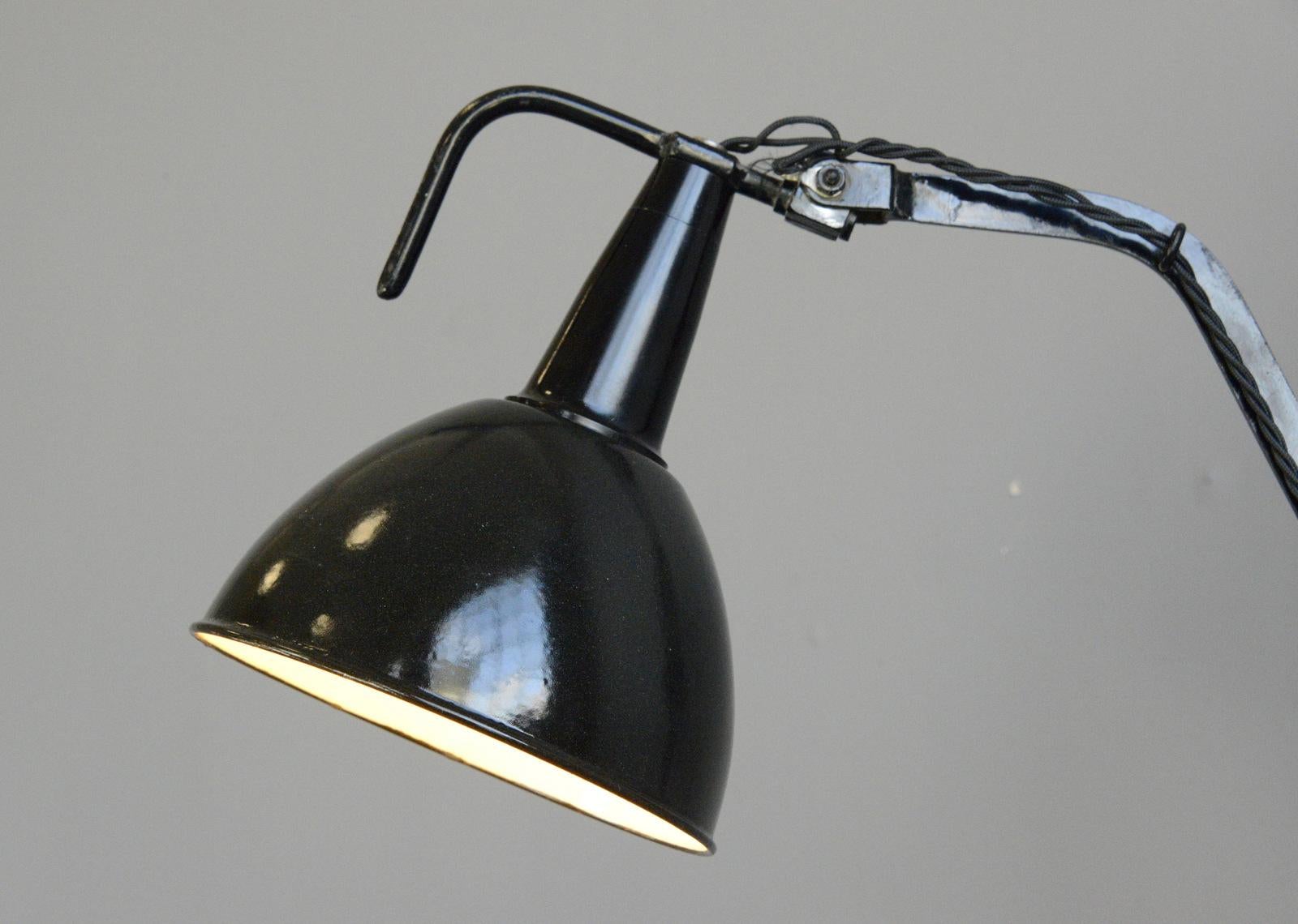 German Modernist Scissor Lamp by Wilhelm Bader, circa 1930s