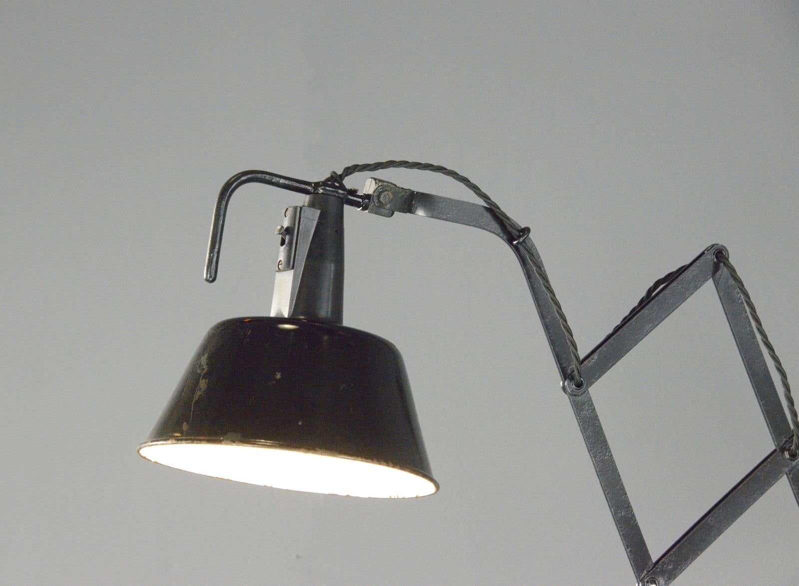 German Modernist Scissor Lamp By Wilhelm Bader Circa 1930s For Sale