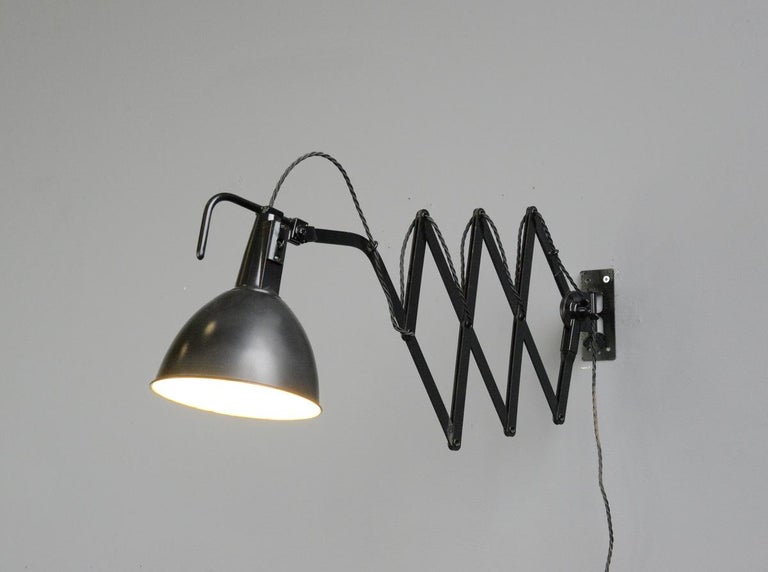 Mid-20th Century Modernist Scissor Lamp by Wilhelm Bader, circa 1930s For Sale