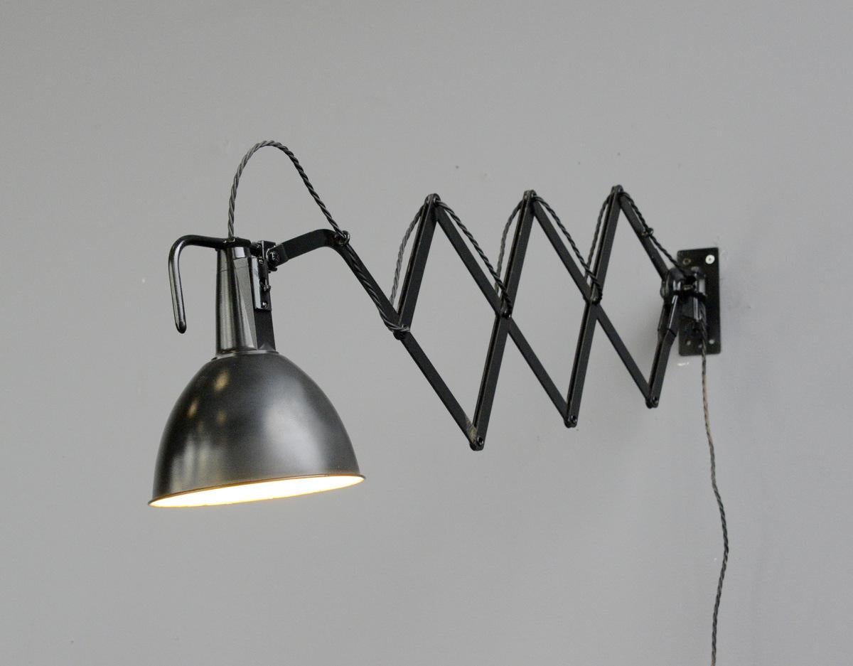 Steel Modernist Scissor Lamp by Wilhelm Bader, circa 1930s