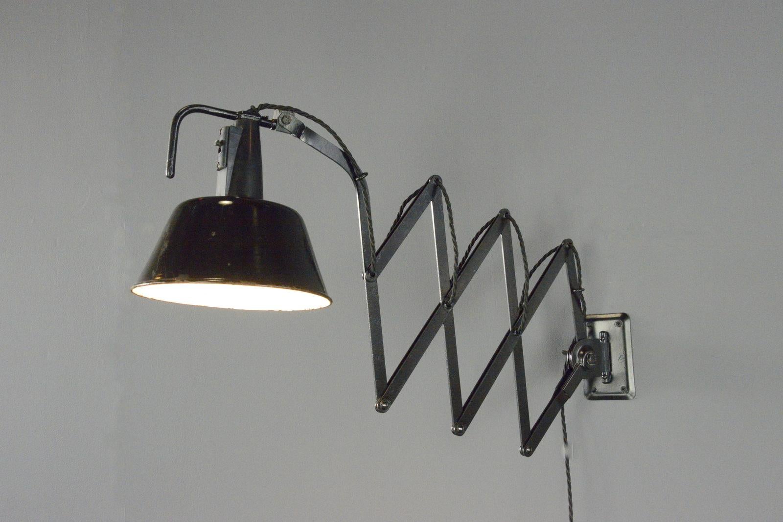 Steel Modernist Scissor Lamp By Wilhelm Bader Circa 1930s For Sale