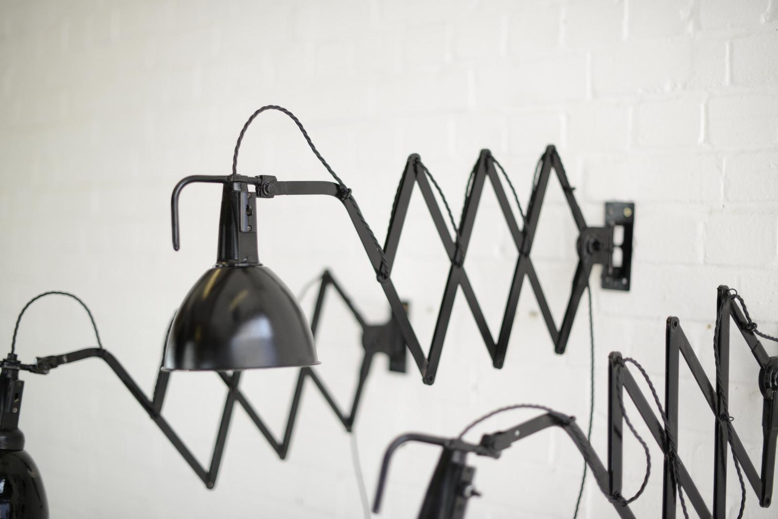 Modernist Scissor Lamps by Wilhelm Bader, circa 1930s In Good Condition In Gloucester, GB