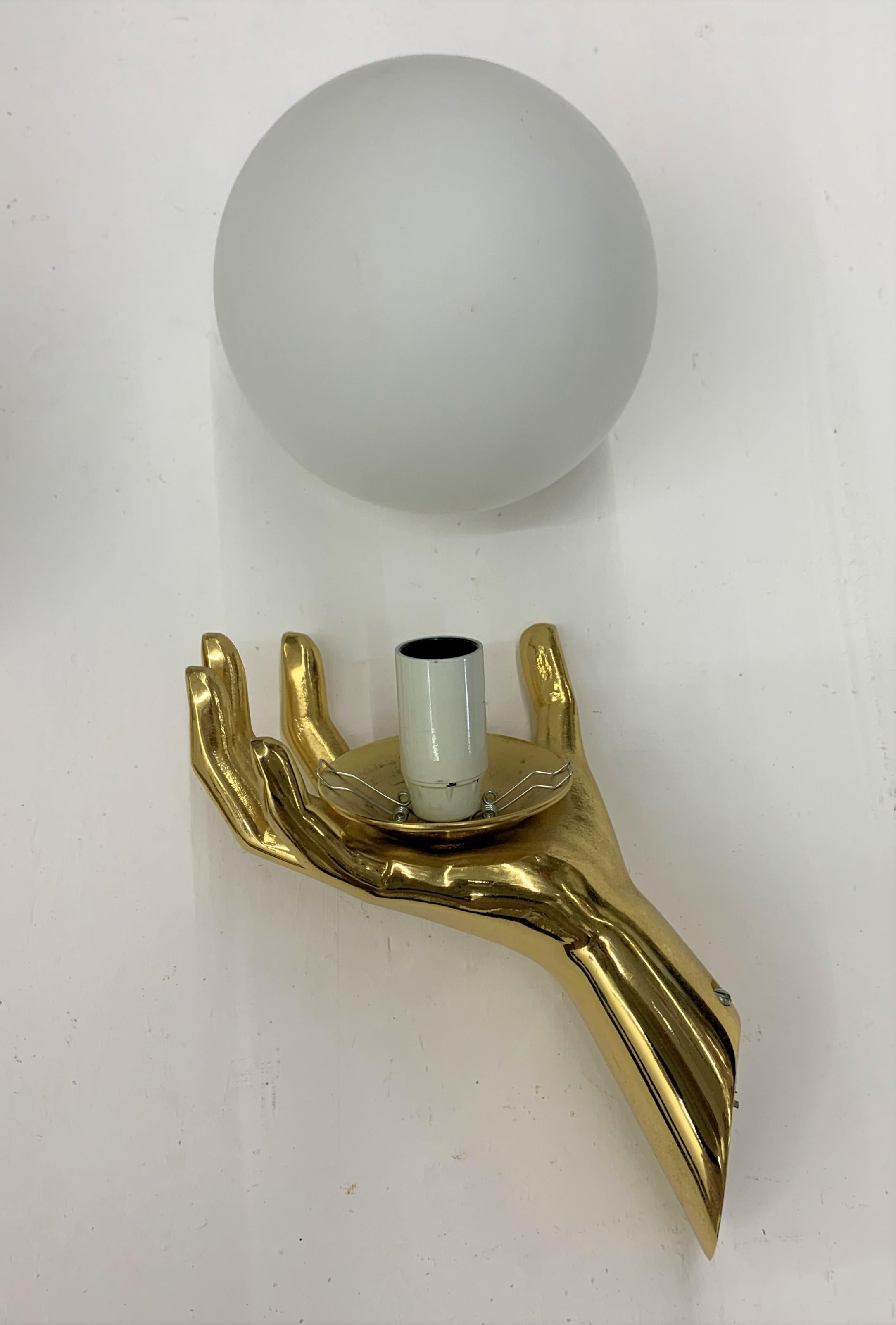 Modernist Sconces by Maison Arlus in Gilt Bronze and Opaline Glass, France 2