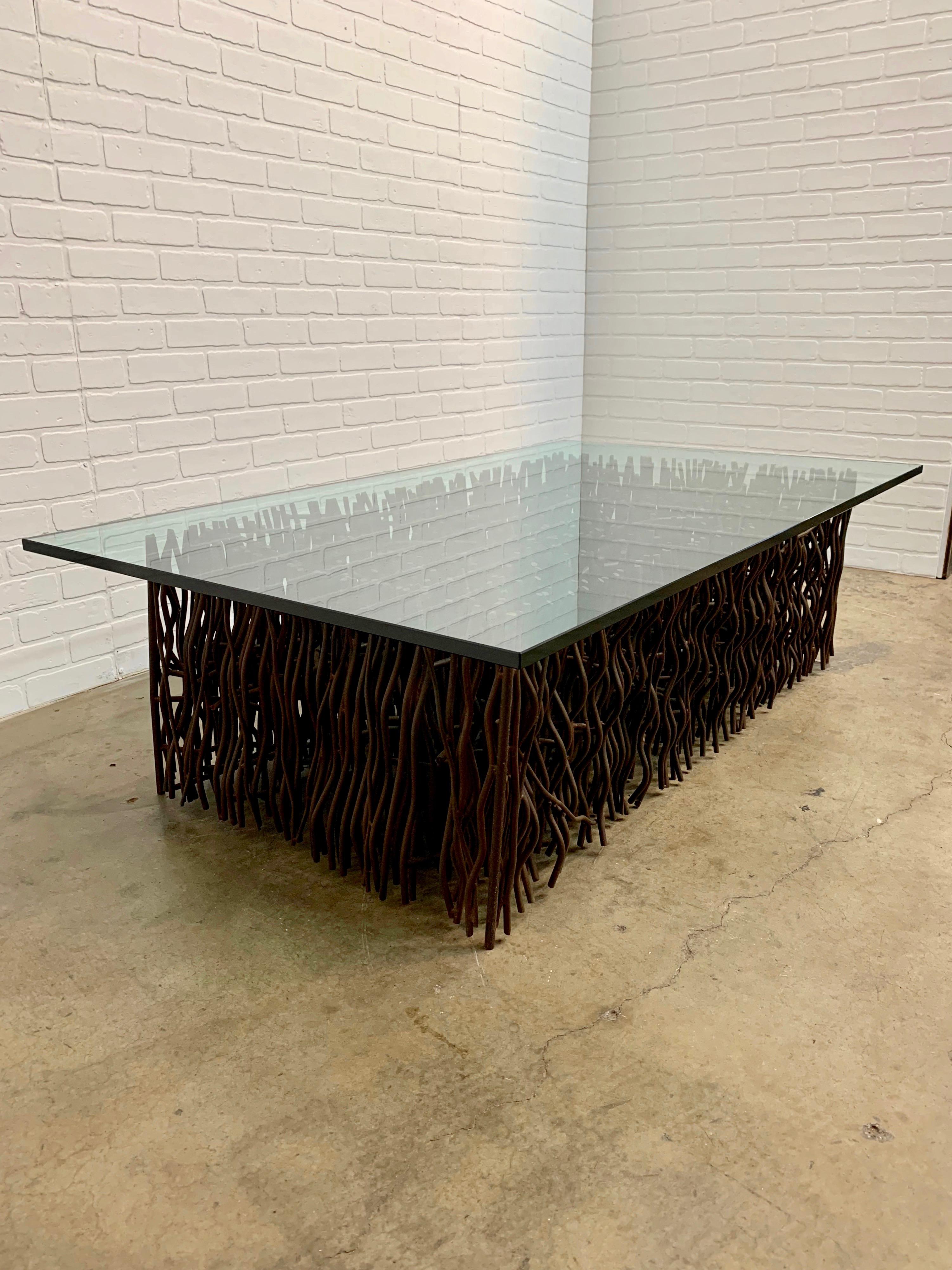 Modernist Sculpted Steel Rod Coffee Table 4