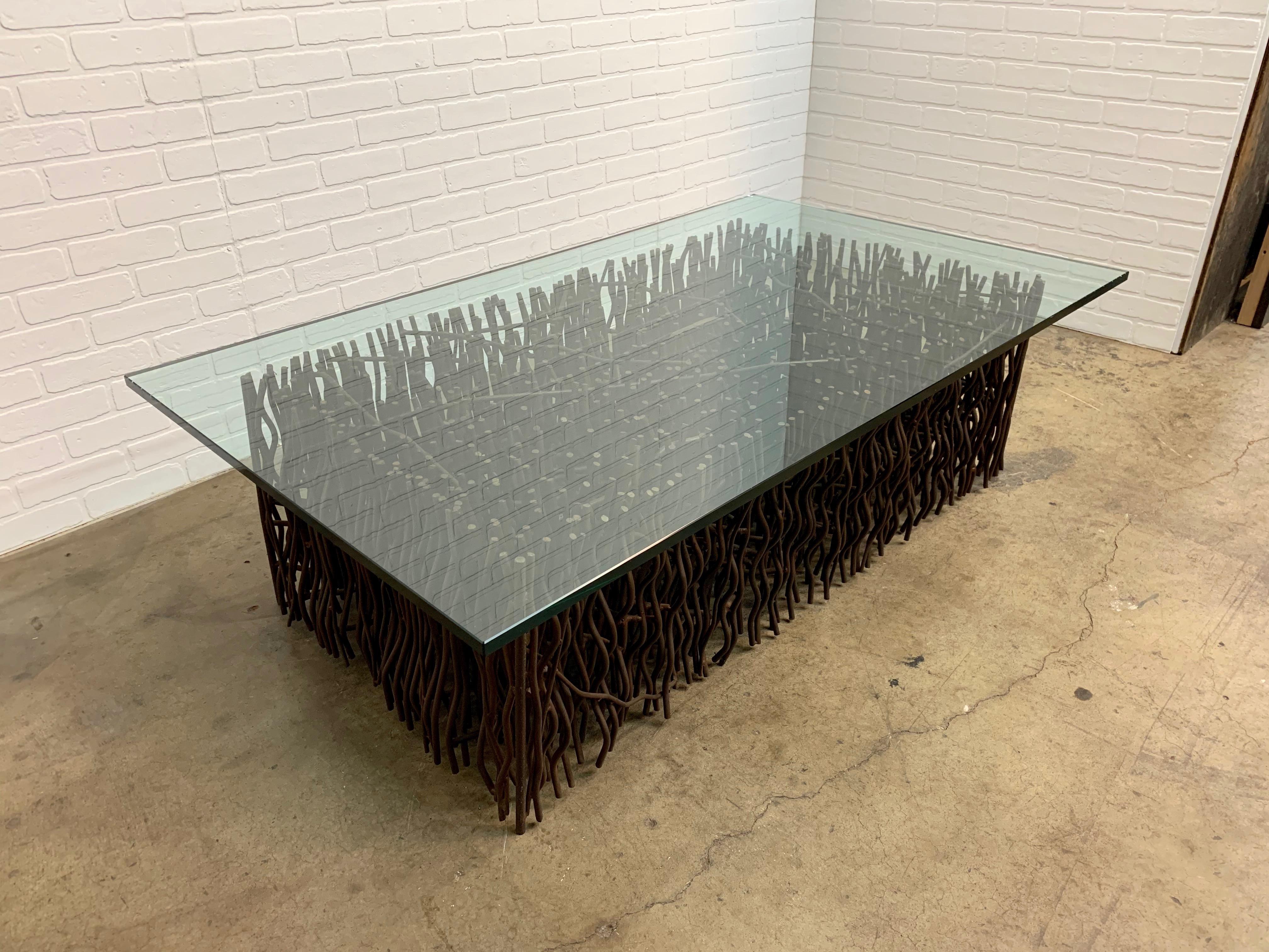 Modernist Sculpted Steel Rod Coffee Table 10