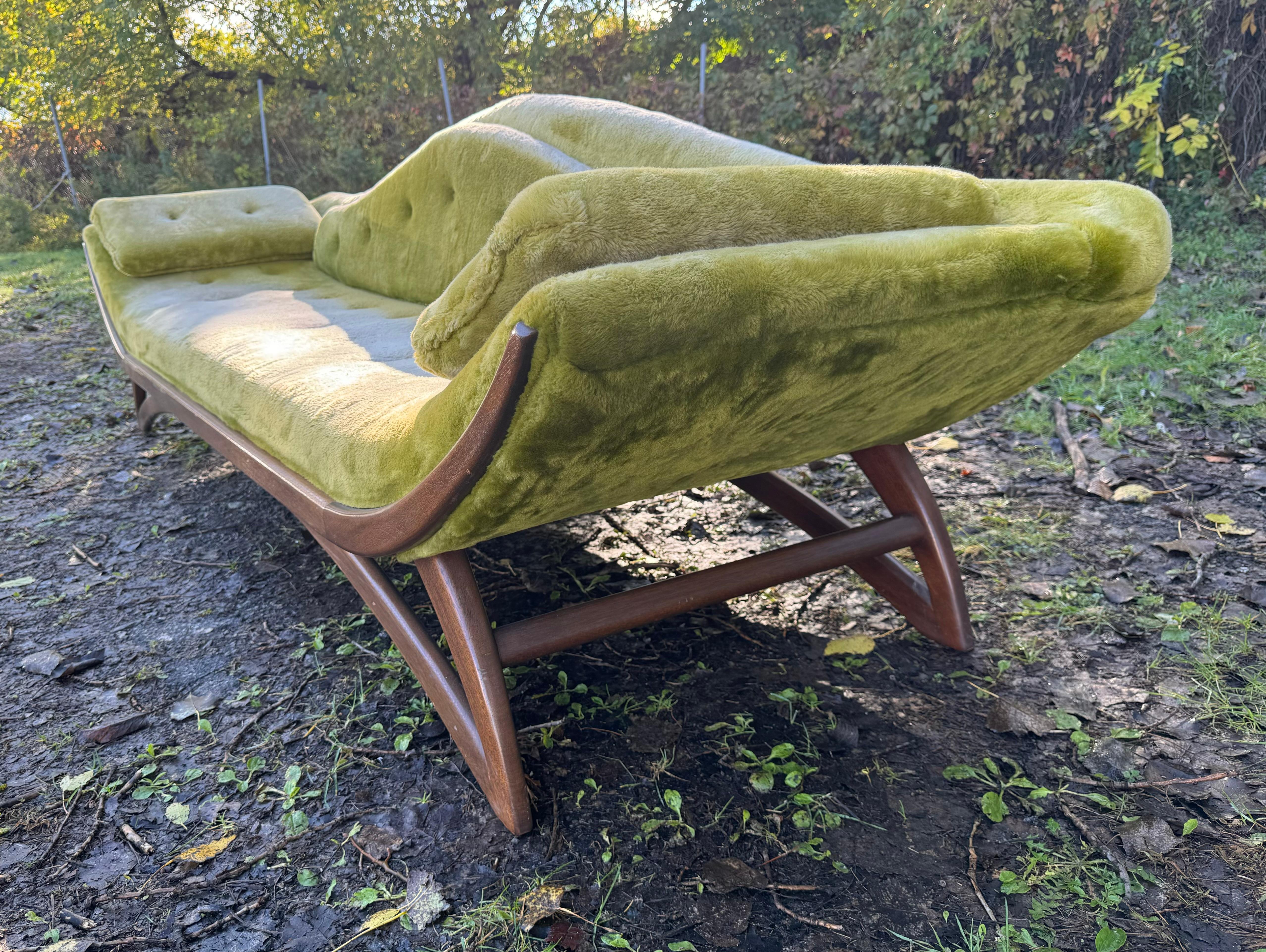 Mid-20th Century Modernist Sculpted Walnut Gondola Sofa by Adrian Pearsall For Sale