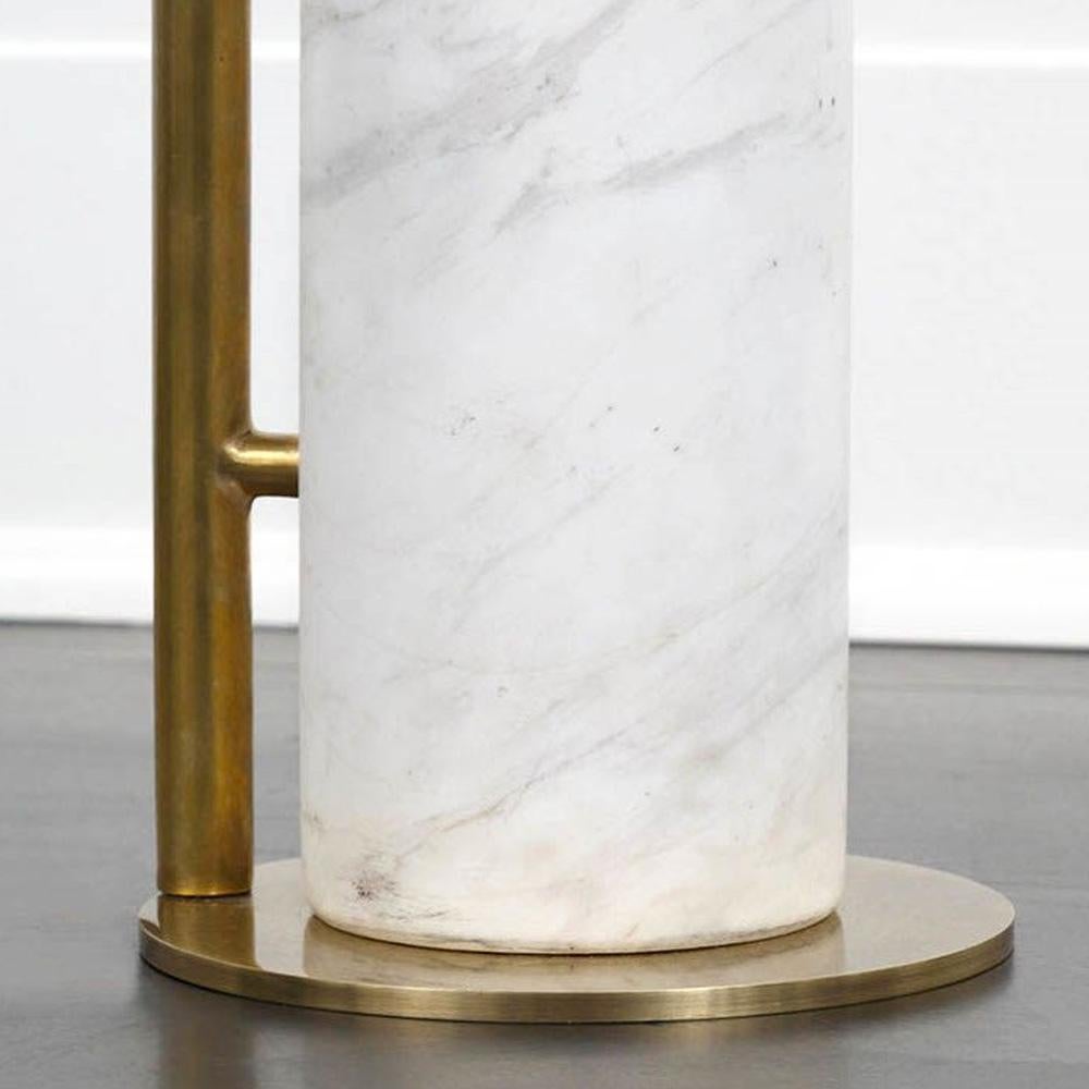 American Modernist Sculptural Alma Floor Lamp  in Marble and Brass by Kelly Wearstler