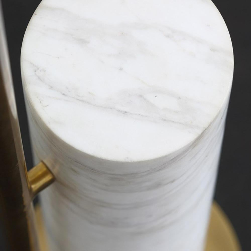 Polished Modernist Sculptural Alma Floor Lamp  in Marble and Brass by Kelly Wearstler