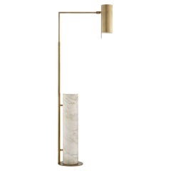 Modernist Sculptural Alma Floor Lamp  in Marble and Brass by Kelly Wearstler 