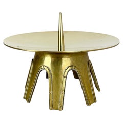 Modernist Sculptural Auböck Style Brutalist Brass Candleholder, Austria 1950s