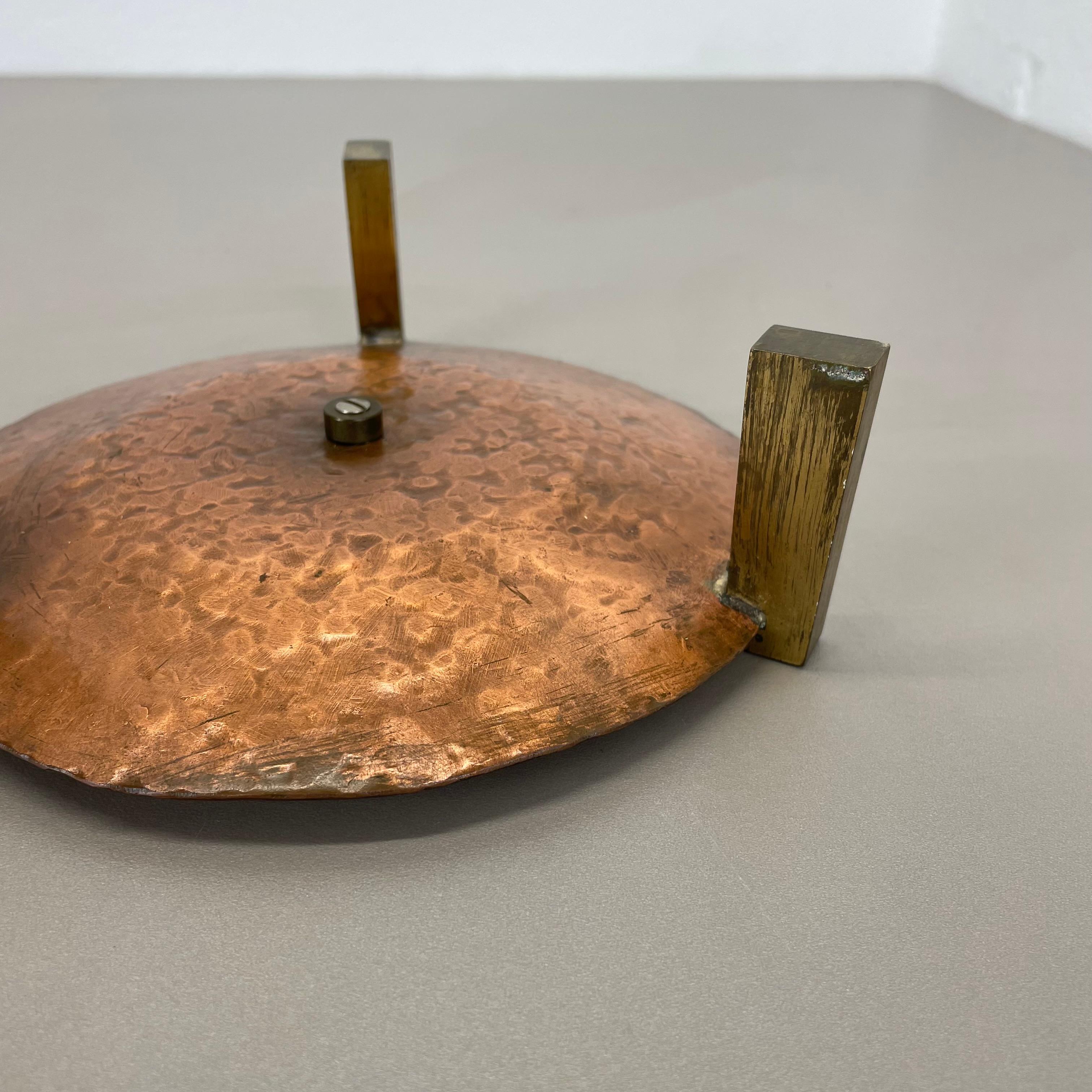 Modernistischer skulpturaler Auböck-Stil Brutalistischer Kupfer-Kerzenhalter, Österreich 1950 im Angebot 12