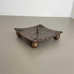 Modernistischer skulpturaler Kerzenhalter im brutalistischen Aubck-Stil aus Kupfer, Österreich 1950