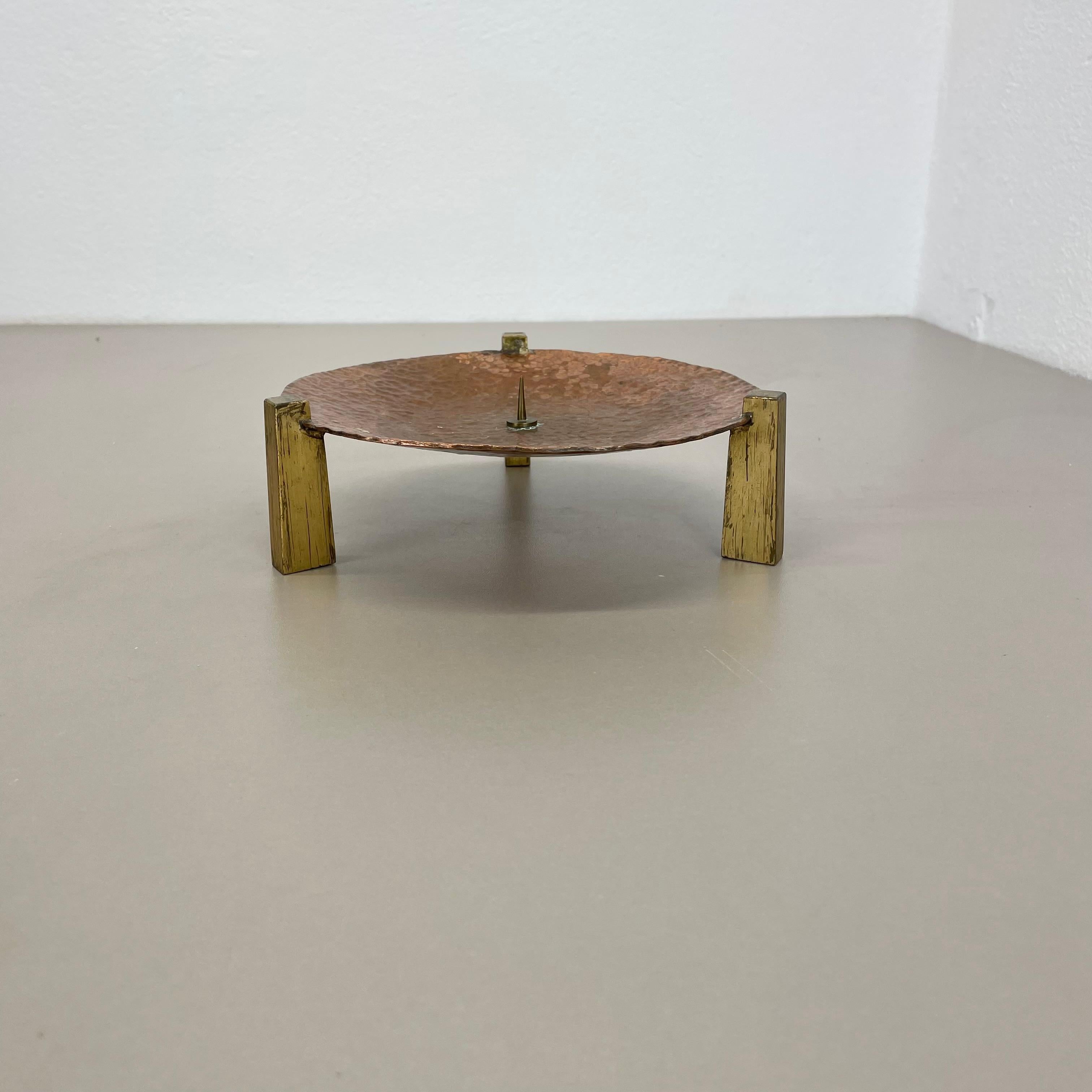 Modernistischer skulpturaler Auböck-Stil Brutalistischer Kupfer-Kerzenhalter, Österreich 1950 (Österreichisch) im Angebot