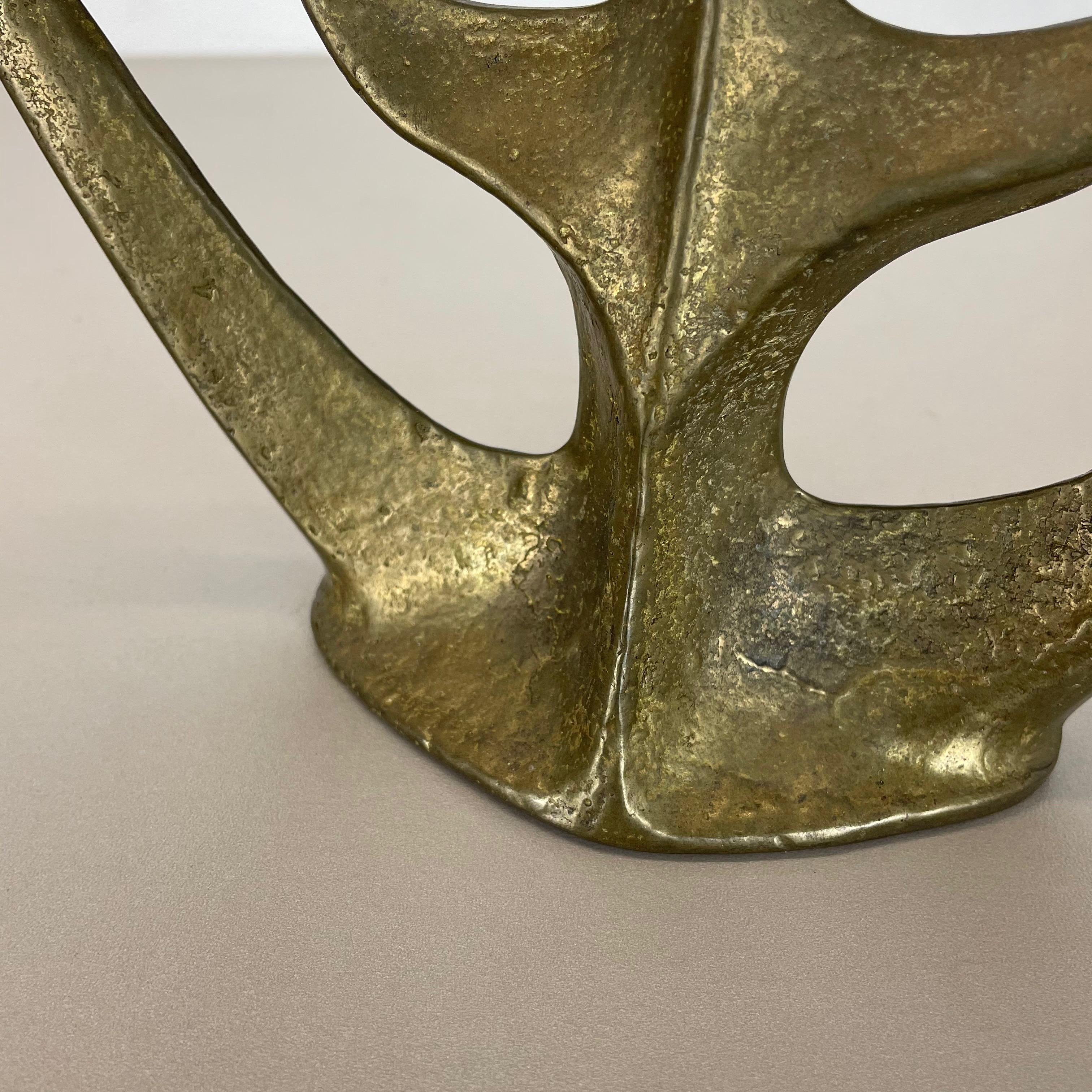 Modernist Sculptural Brutalist Brass Candleholder, Germany, 1970s For Sale 5