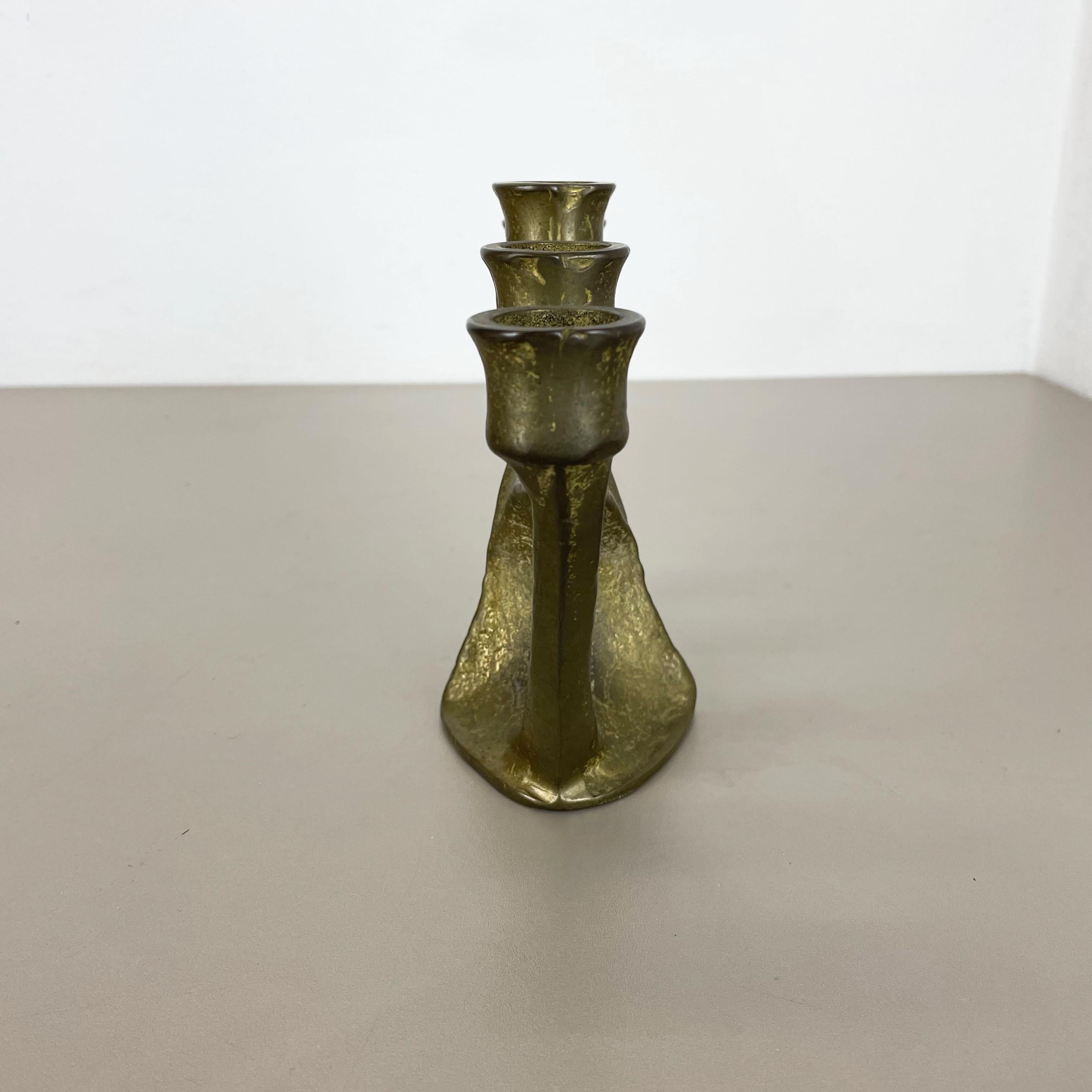 Modernist Sculptural Brutalist Brass Candleholder, Germany, 1970s For Sale 1