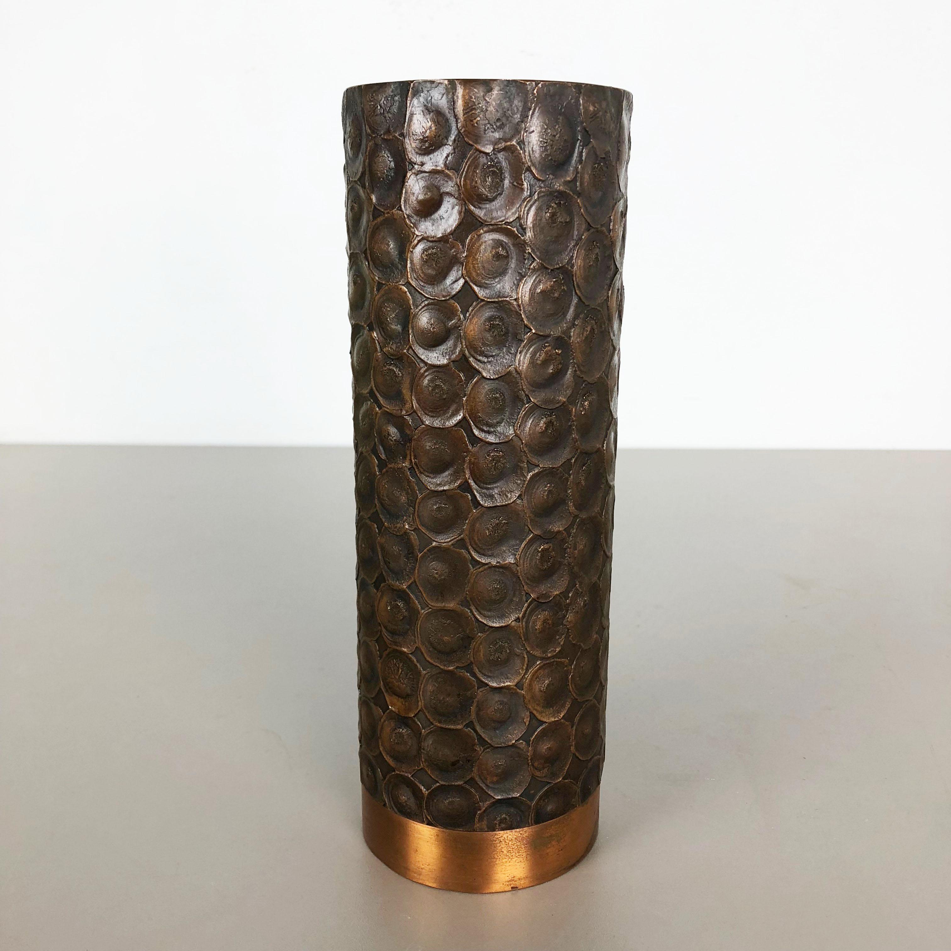 Scandinavian Modern Modernist Sculptural Brutalist Copper Vase, Austria, 1950s For Sale