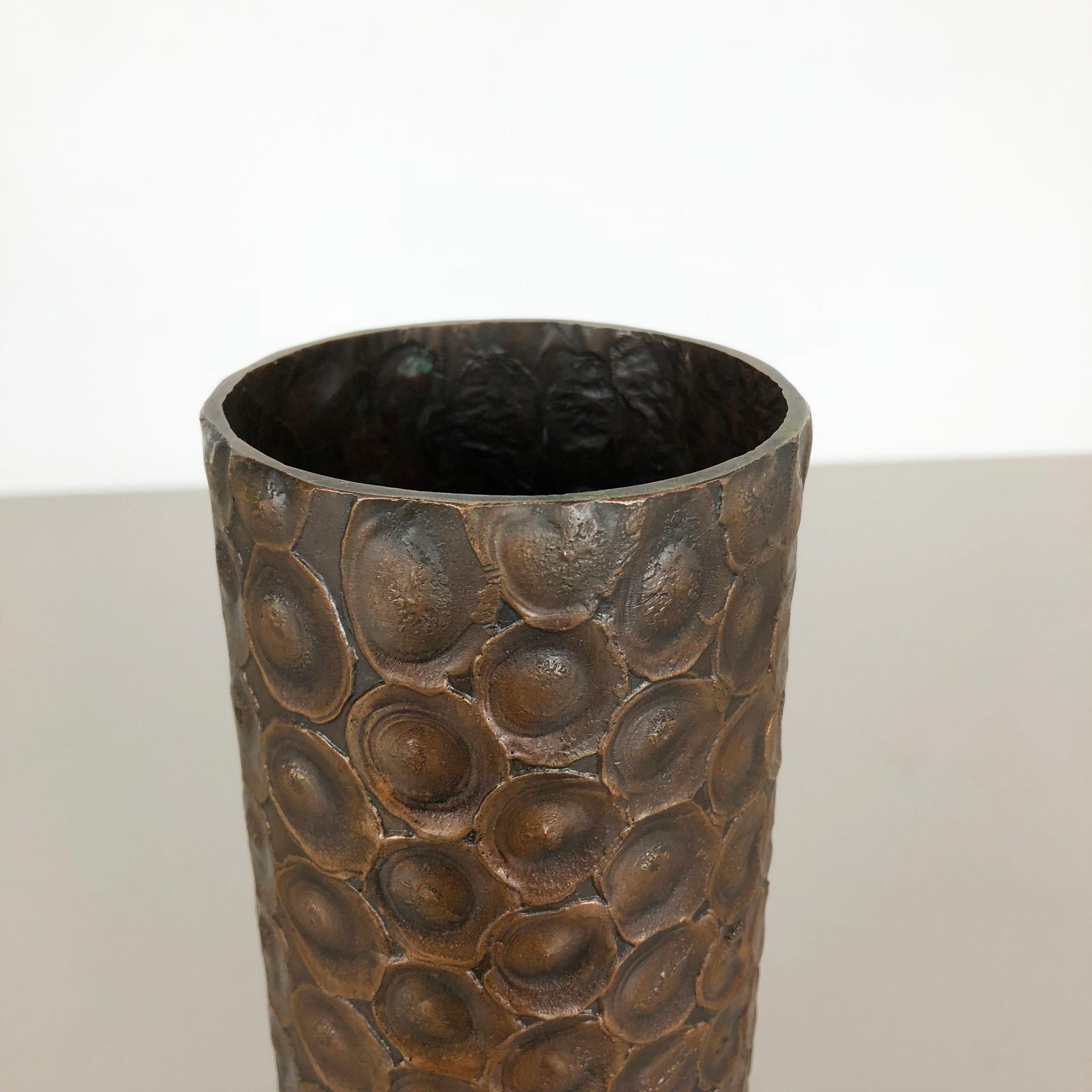 Austrian Modernist Sculptural Brutalist Copper Vase, Austria, 1950s For Sale