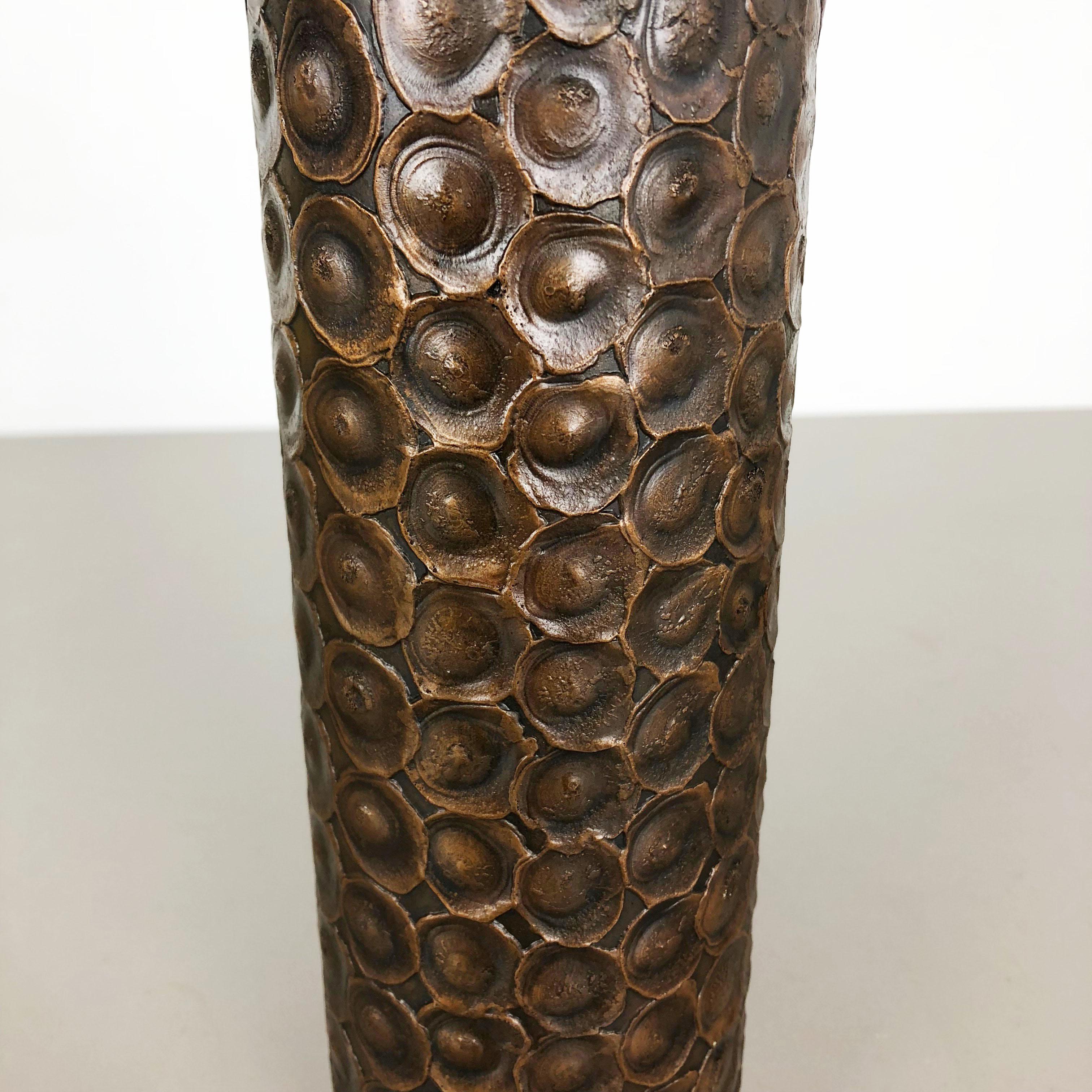 20th Century Modernist Sculptural Brutalist Copper Vase, Austria, 1950s For Sale