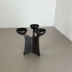 Modernist Sculptural Brutalist Tripod cast iron metal Candleholder Germany 1970s