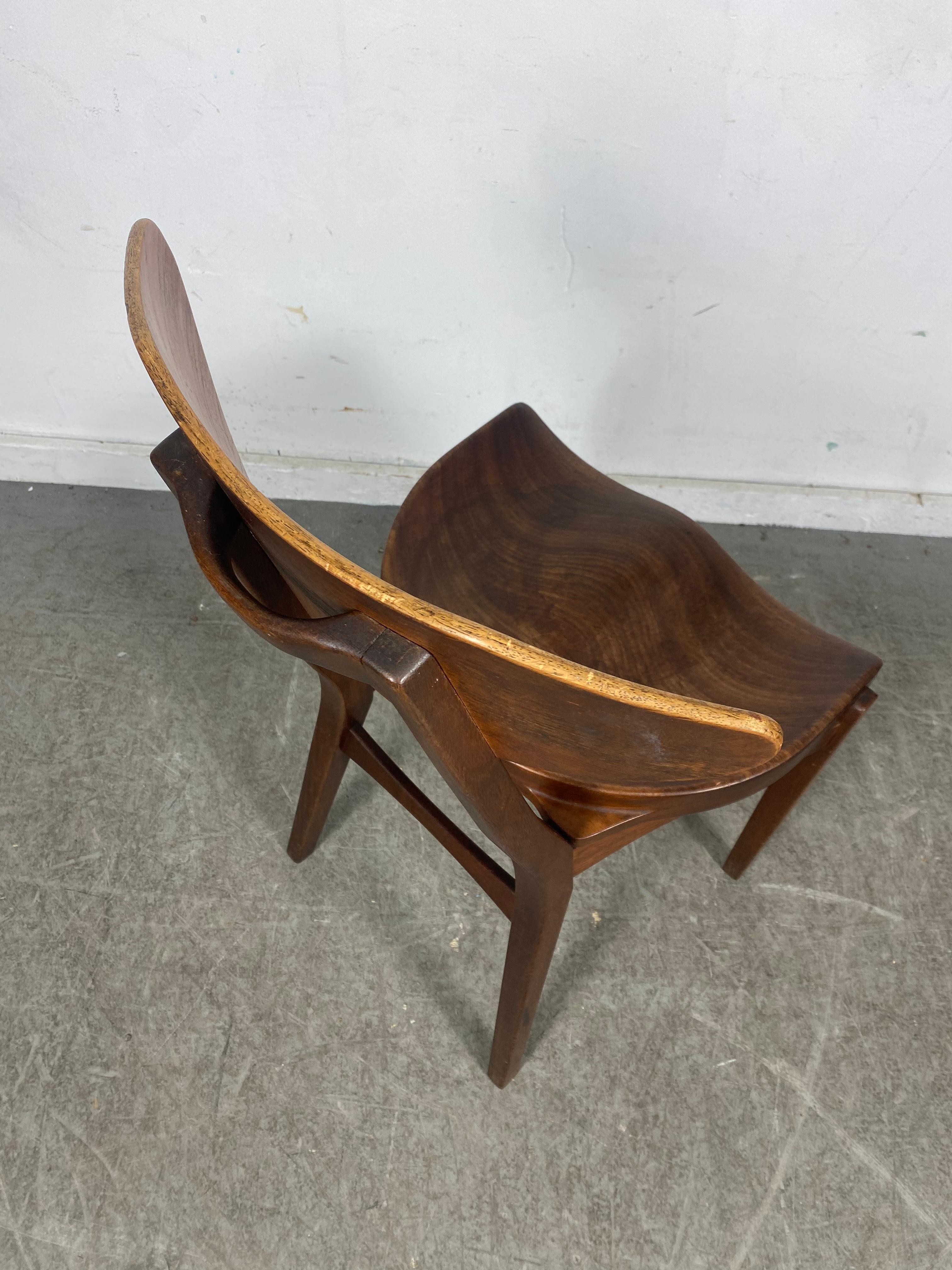 Teak Modernist Sculptural Chair Designed by Richard Jensen and Kjaerulff Rasmusse
