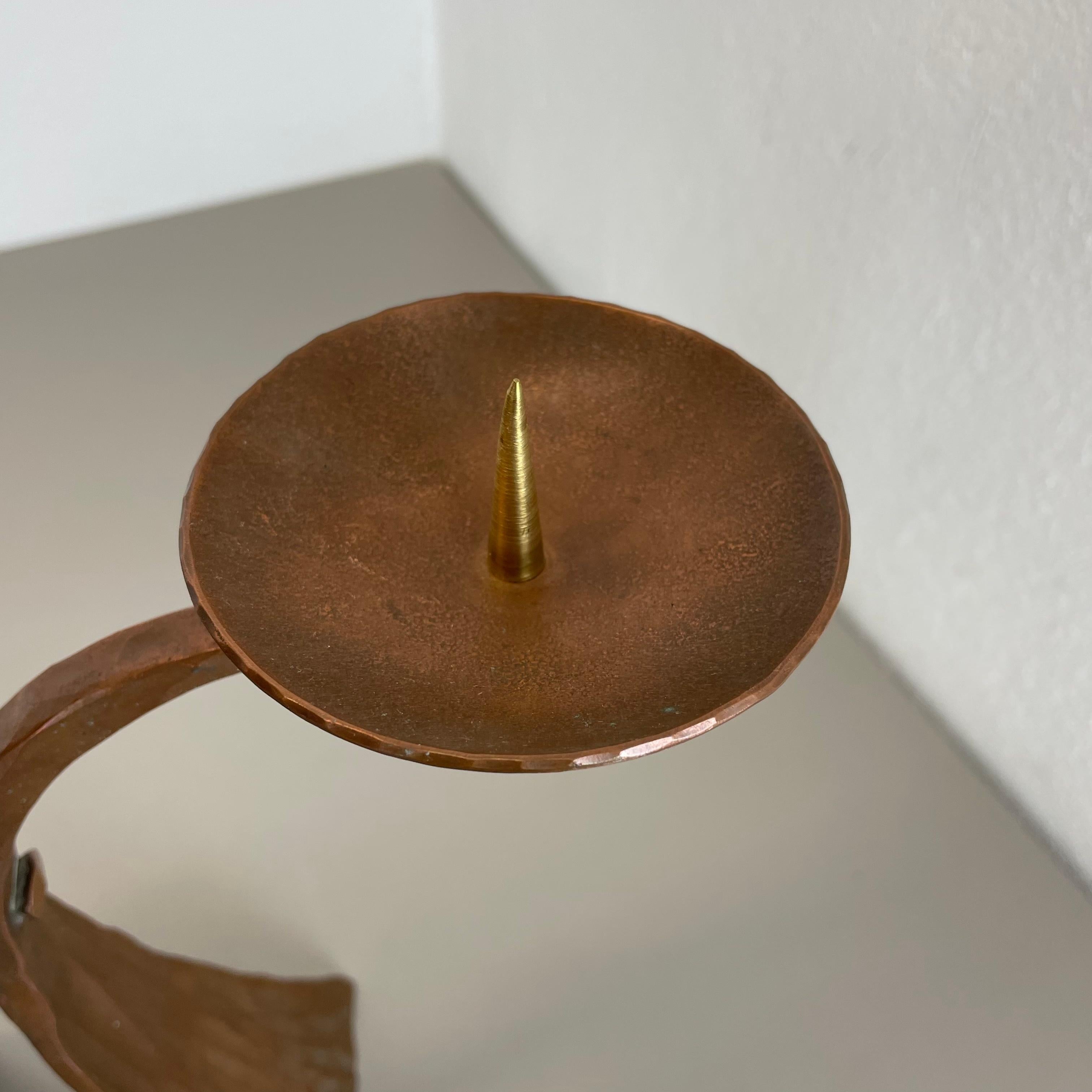 Modernist Sculptural Hagenauer Style Brutalist Copper Candleholder, Austria 1950 For Sale 4