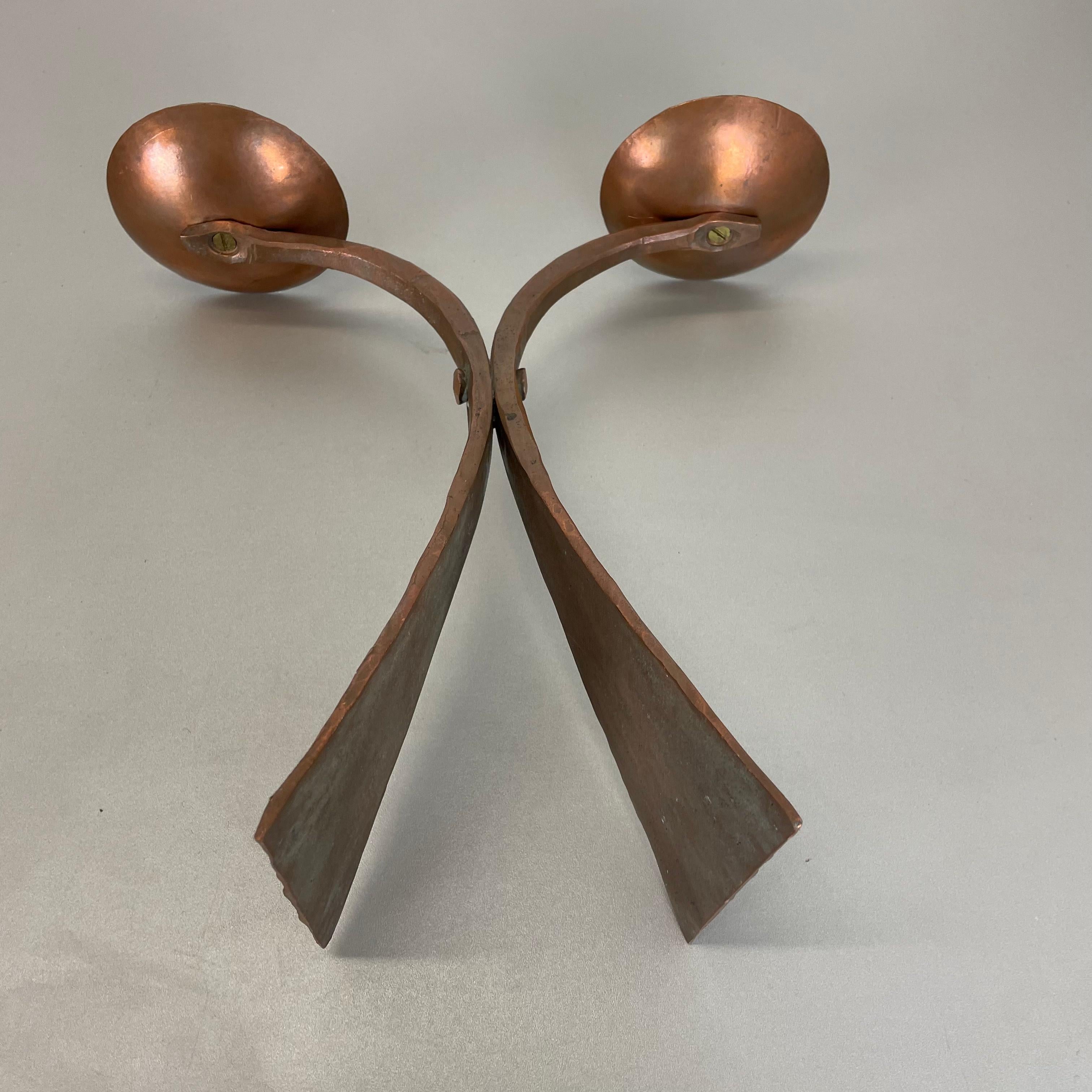 Modernist Sculptural Hagenauer Style Brutalist Copper Candleholder, Austria 1950 For Sale 10