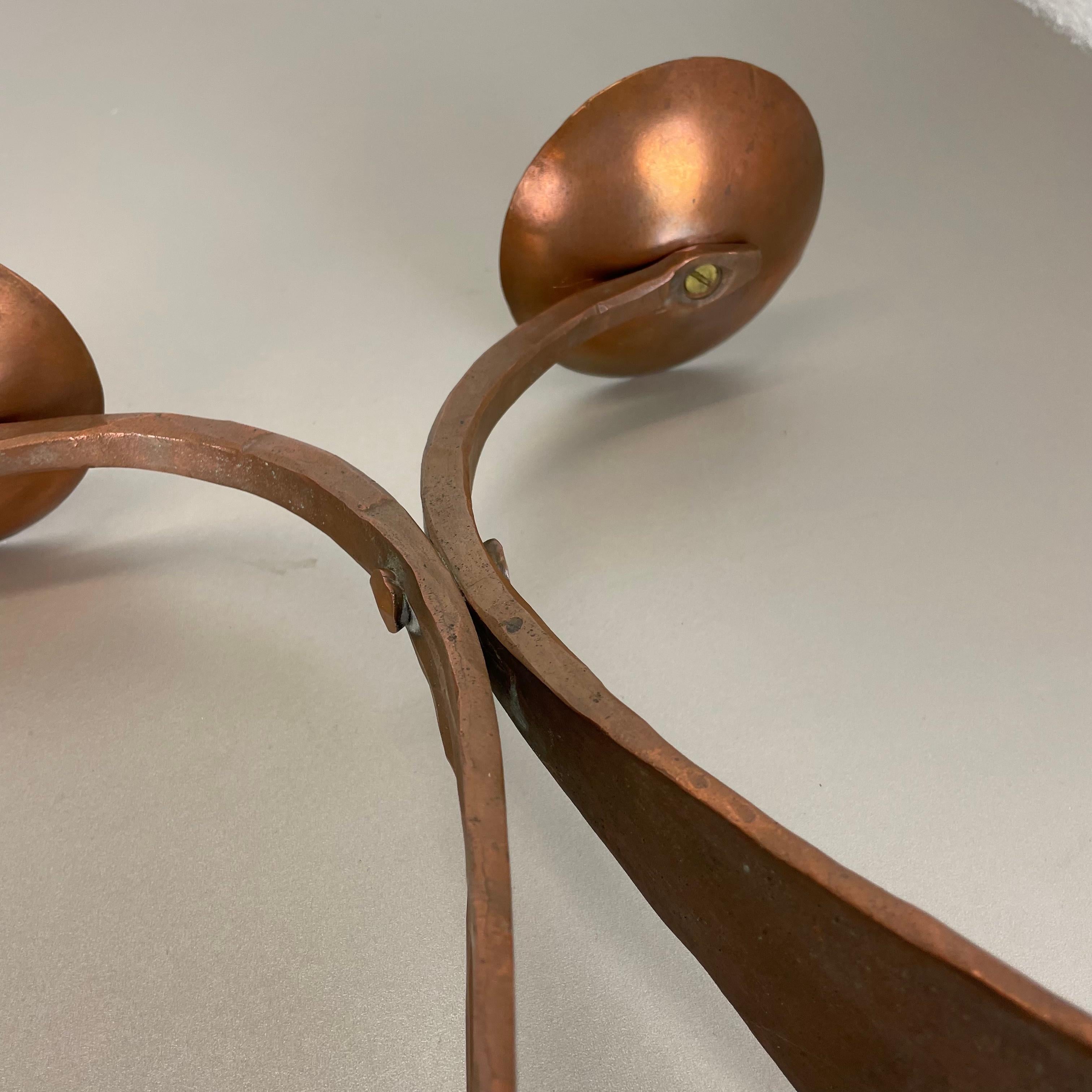 Modernist Sculptural Hagenauer Style Brutalist Copper Candleholder, Austria 1950 For Sale 12