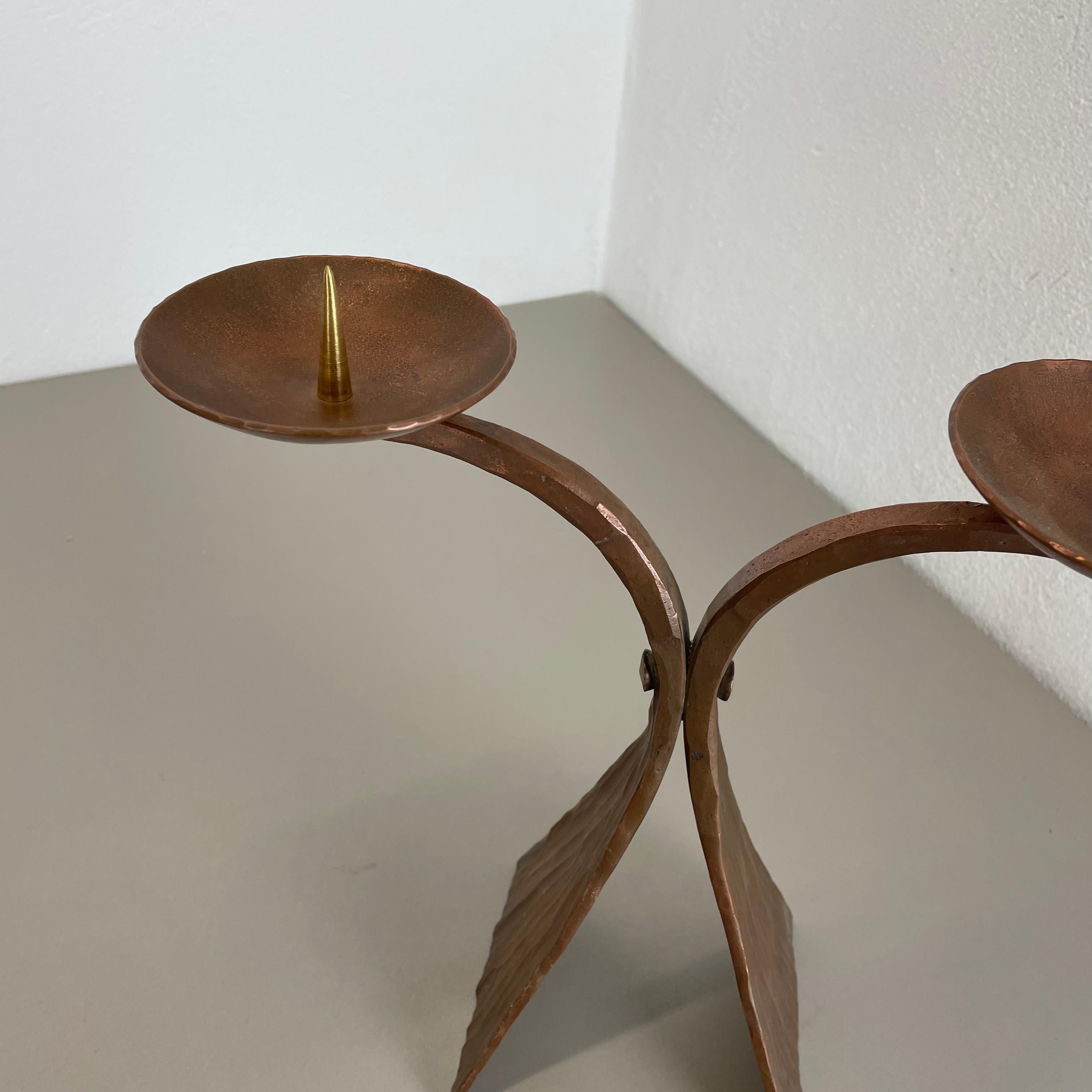 Bougeoir moderniste sculptural en cuivre de style brutaliste de Hagenauer, Autriche, 1950 en vente 13