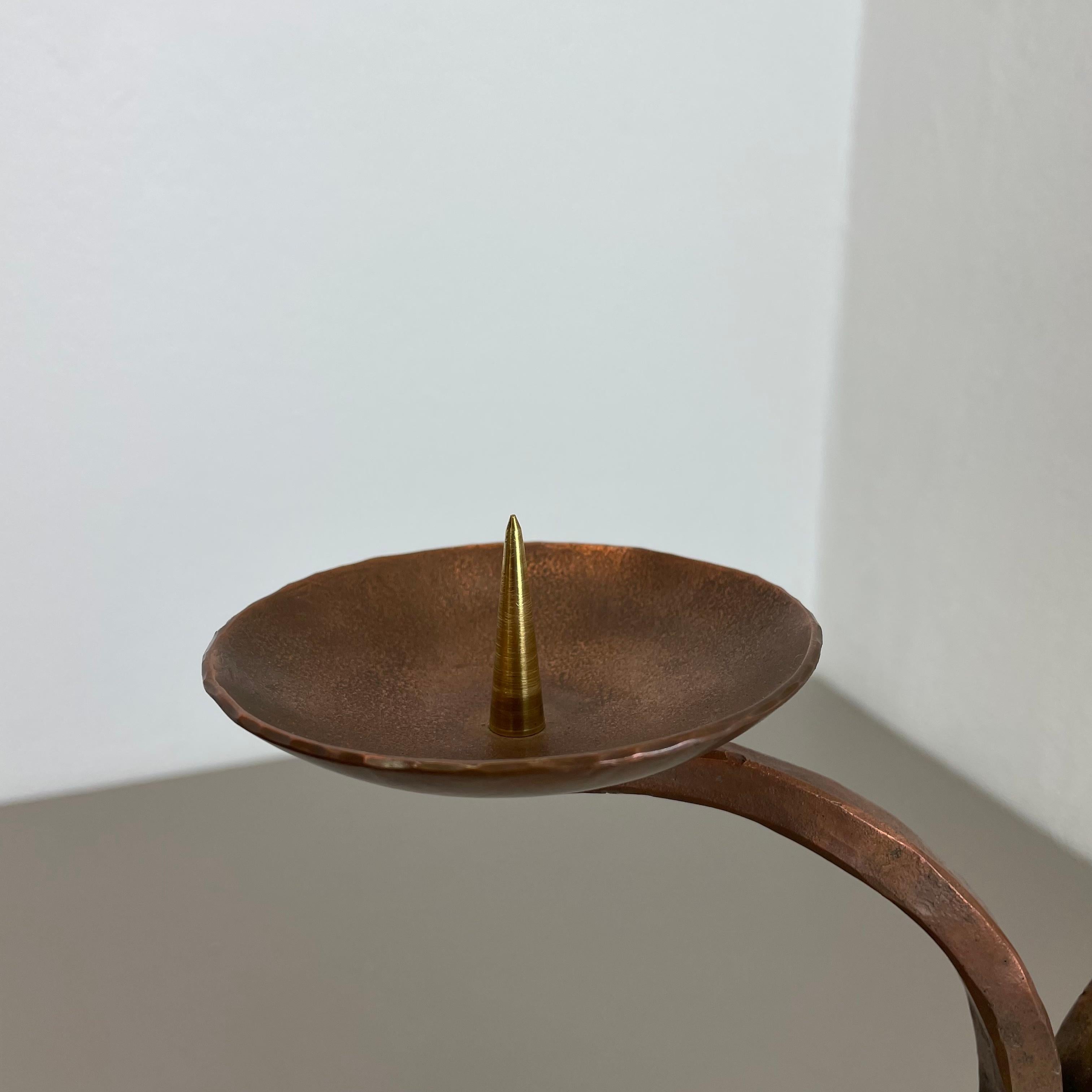 Modernist Sculptural Hagenauer Style Brutalist Copper Candleholder, Austria 1950 For Sale 2