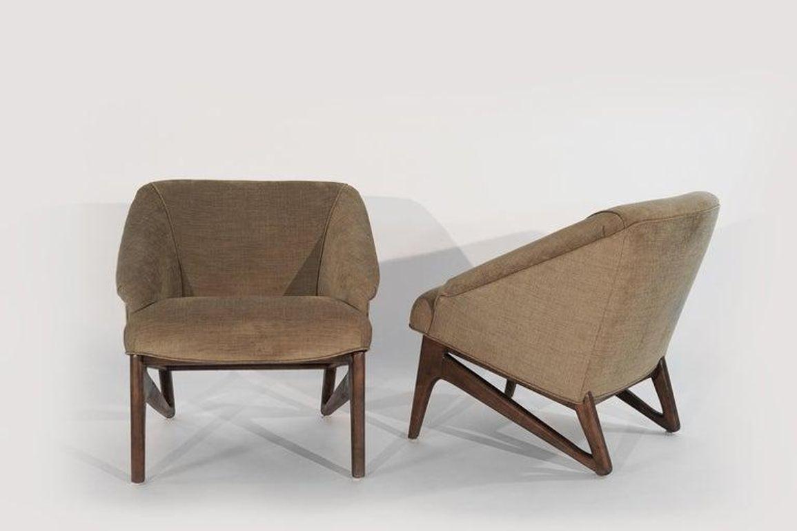 Modernist Sculptural Lounge Chairs by Erwin Lambeth, C. 1950s In Good Condition For Sale In Westport, CT