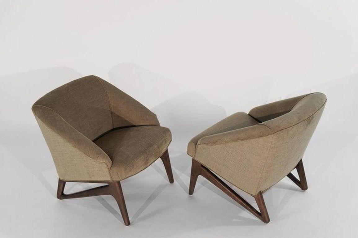 20th Century Modernist Sculptural Lounge Chairs by Erwin Lambeth, C. 1950s For Sale