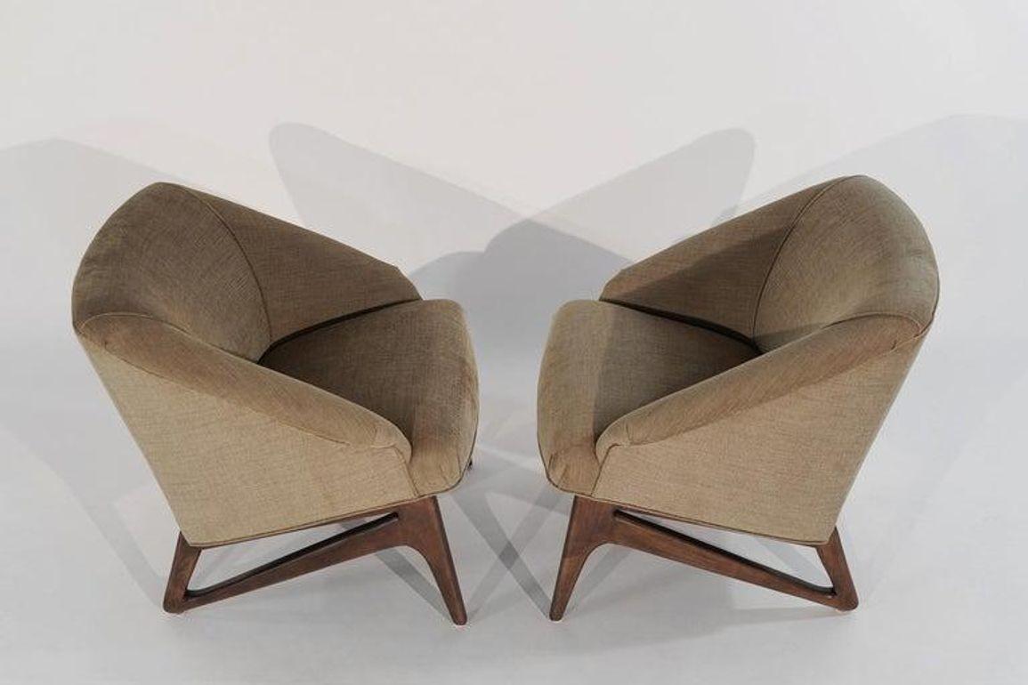 Twill Modernist Sculptural Lounge Chairs by Erwin Lambeth, C. 1950s For Sale
