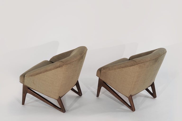 Twill Modernist Sculptural Lounge Chairs, Italy, 1950s For Sale