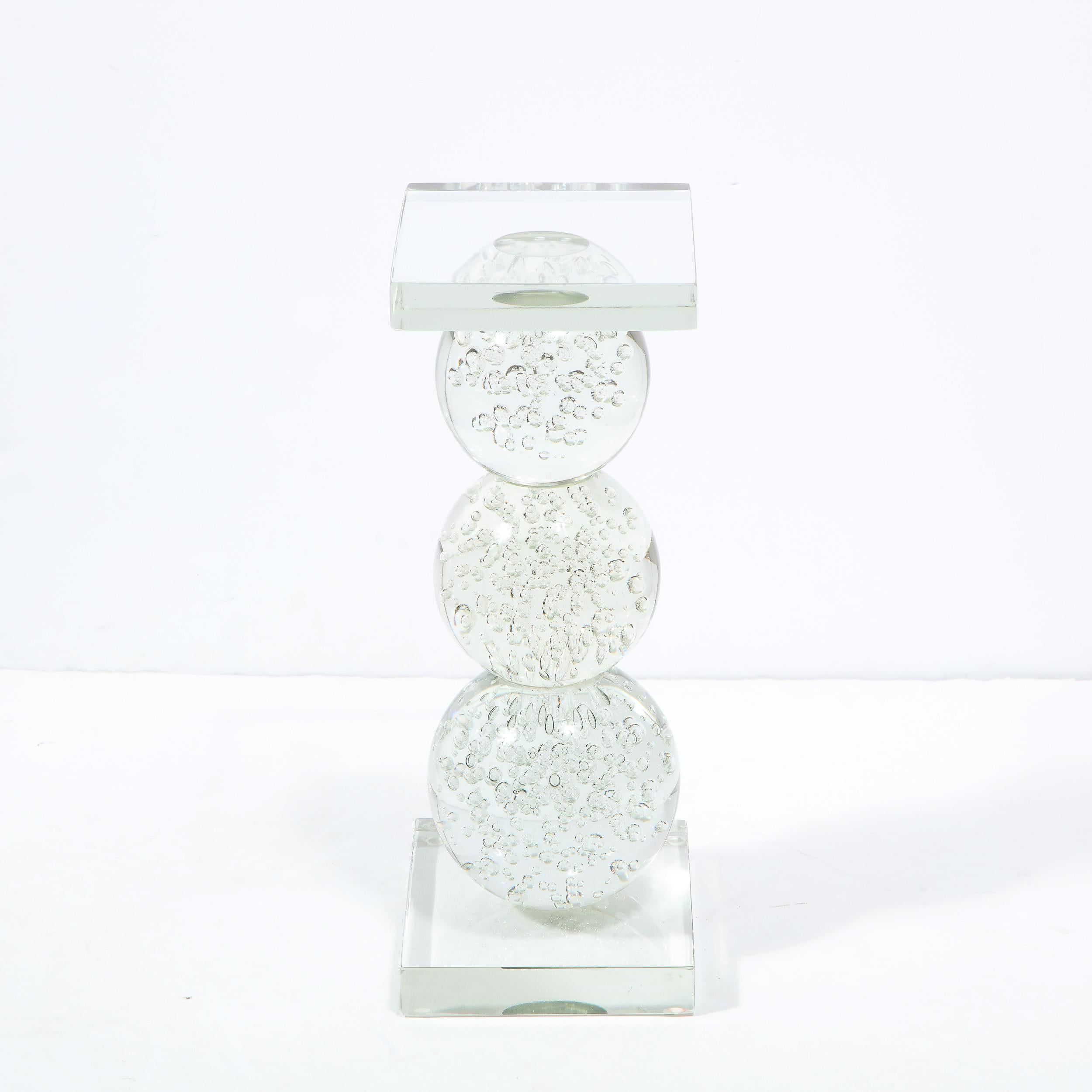 Modernist Sculptural Spherical Handblown Translucent Murano End/ Side Table For Sale 4