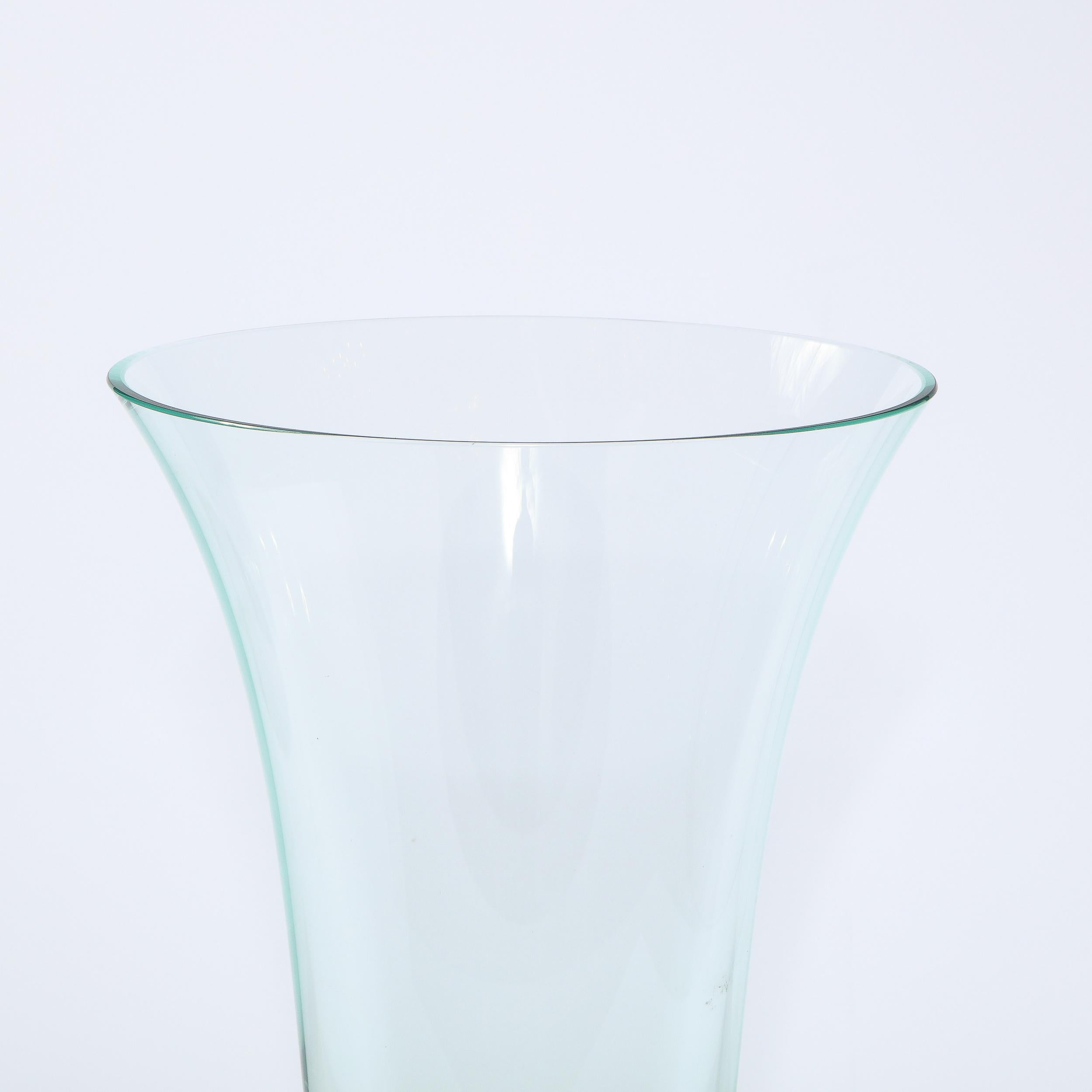 Modernist Sculptural Translucent Acqua Vase Signed by Schlanser Studio In Excellent Condition In New York, NY