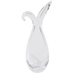 Modernist Sculptural Translucent Glass Teardrop Vase by Steuben