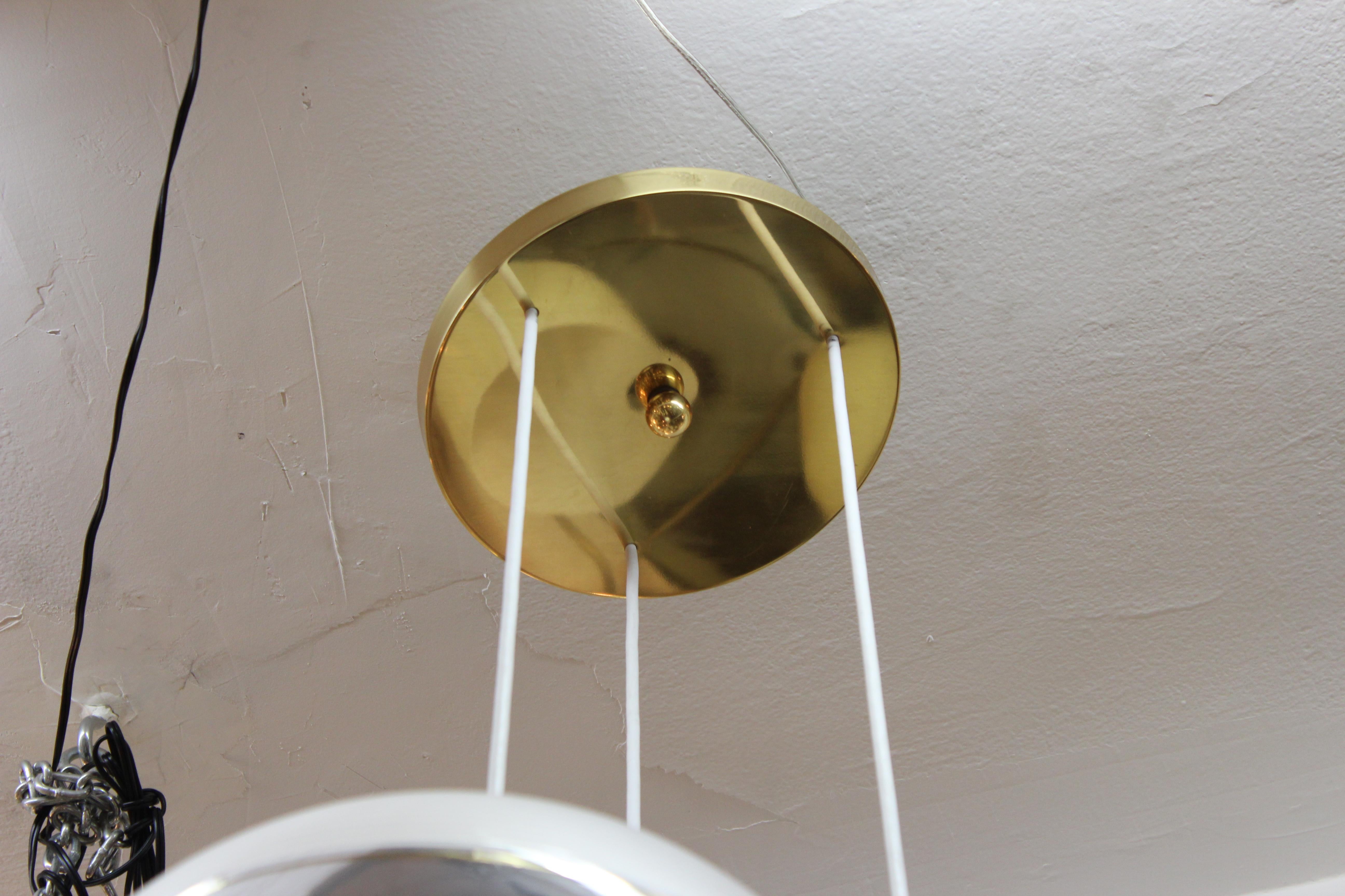 Modernist Sculptural Triple Glass Globe Pendant In Good Condition For Sale In New York, NY